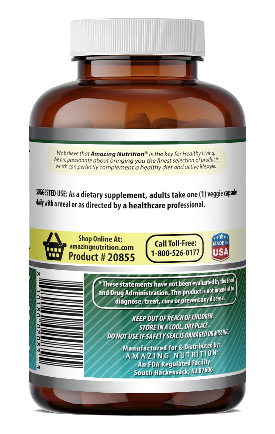 Amazing Nutrition Biotin (Vitamin B7) 10 mg Supplement Capsules, 200 Count