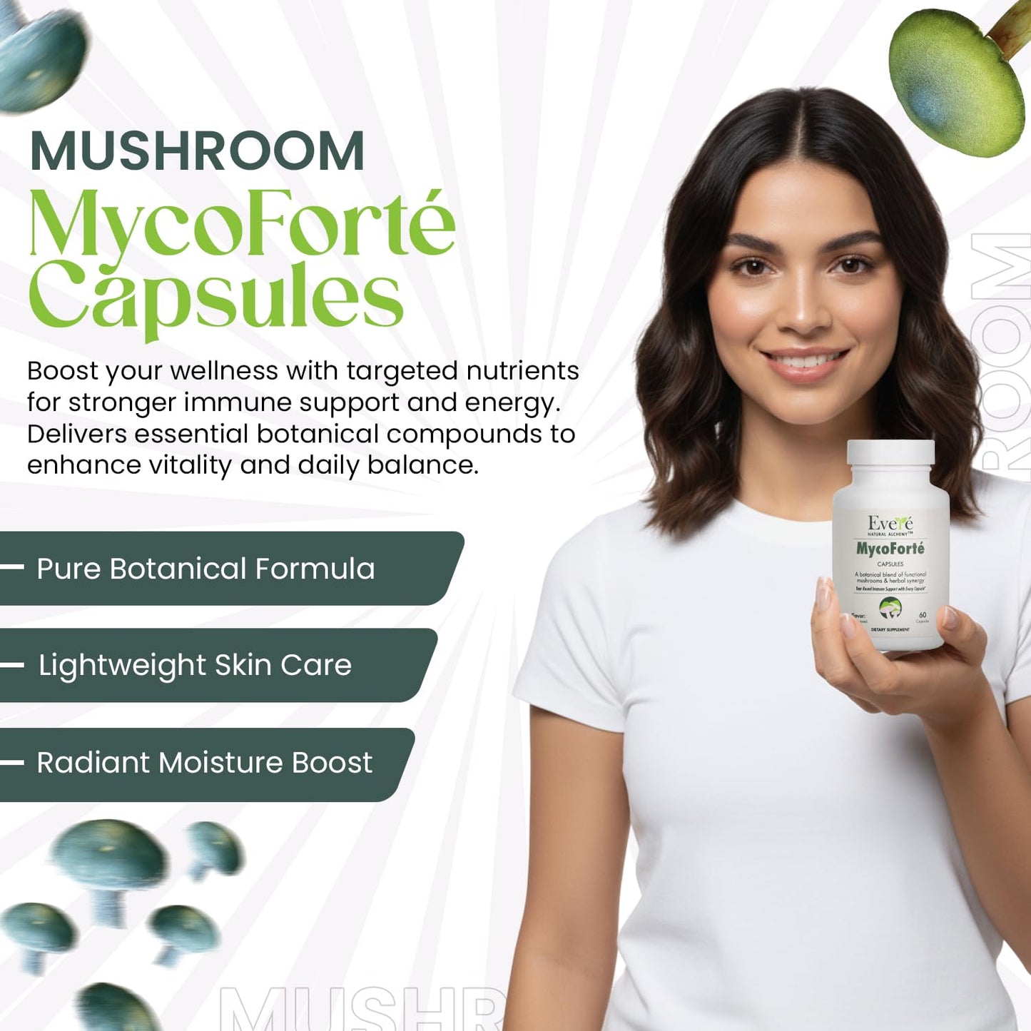 The EverÉ Natural Alchemy MycoForté Mushroom Immune Support Capsules, 60 Count