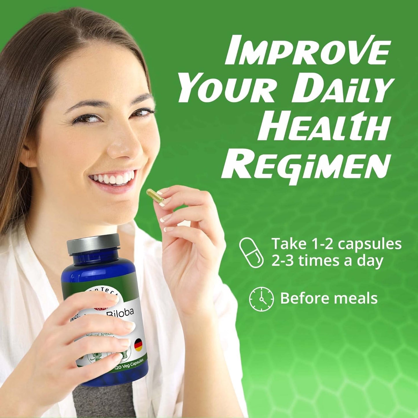 RaDoTech Ginkgo Biloba Support Brain Function Capsule 360 Capsules