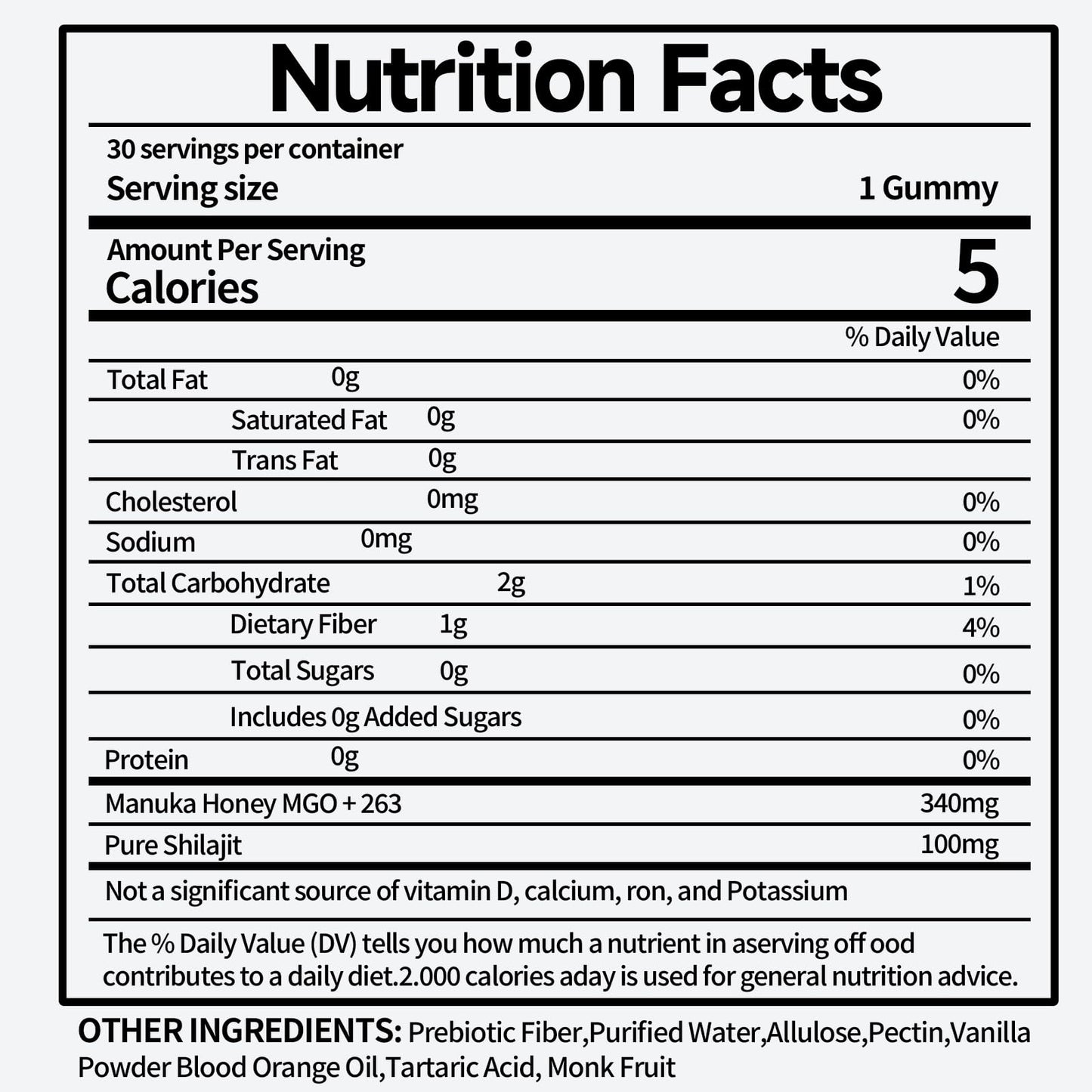 TEYAOE Primal Compound Shilajit Gummies for Men, Gummy, 1