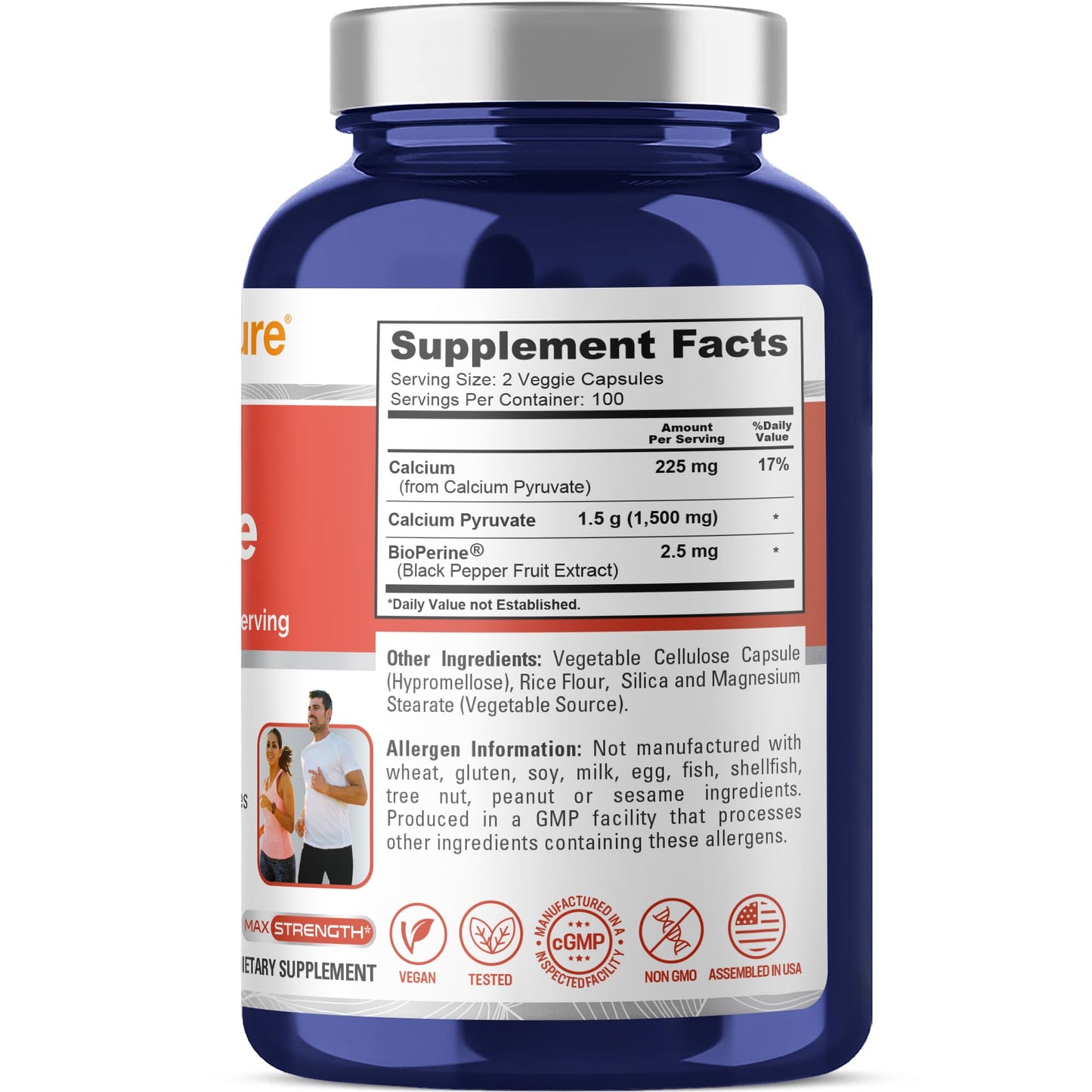 NusaPure Calcium Pyruvate 200 Capsules