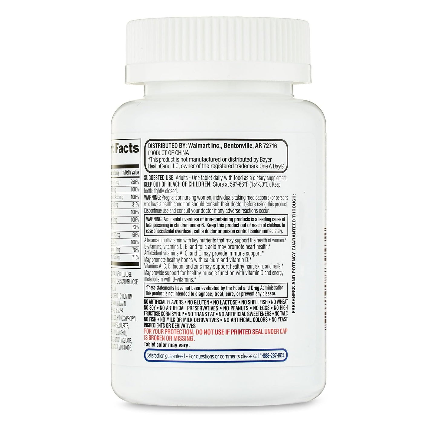 FUSION SHOP STORE Multivitamin Multimineral for Women One Daily Supplement Tablets, 100 Count