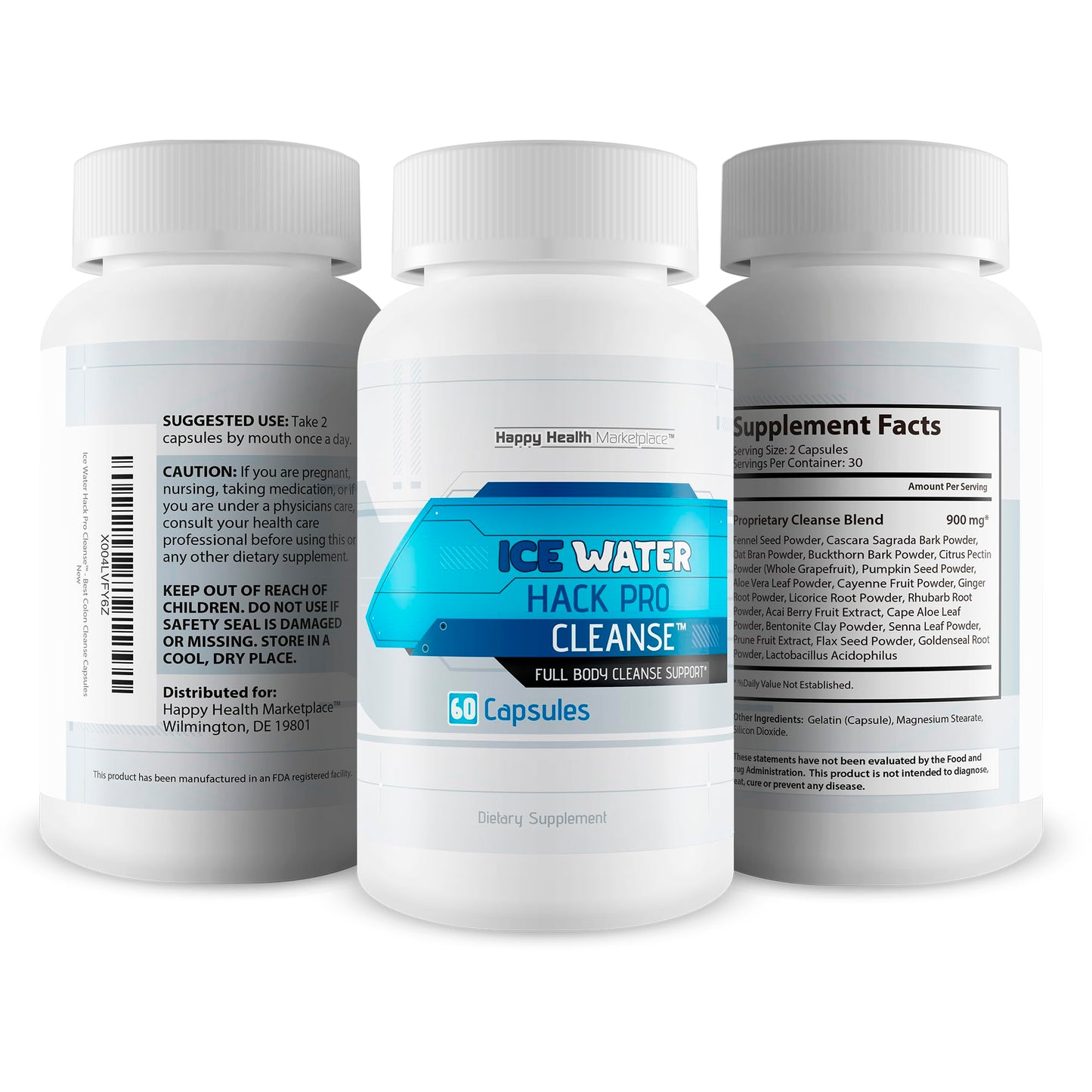 Happy Health Marketplace Ice Water Hack Pro Cleanse Capsules 90 Count