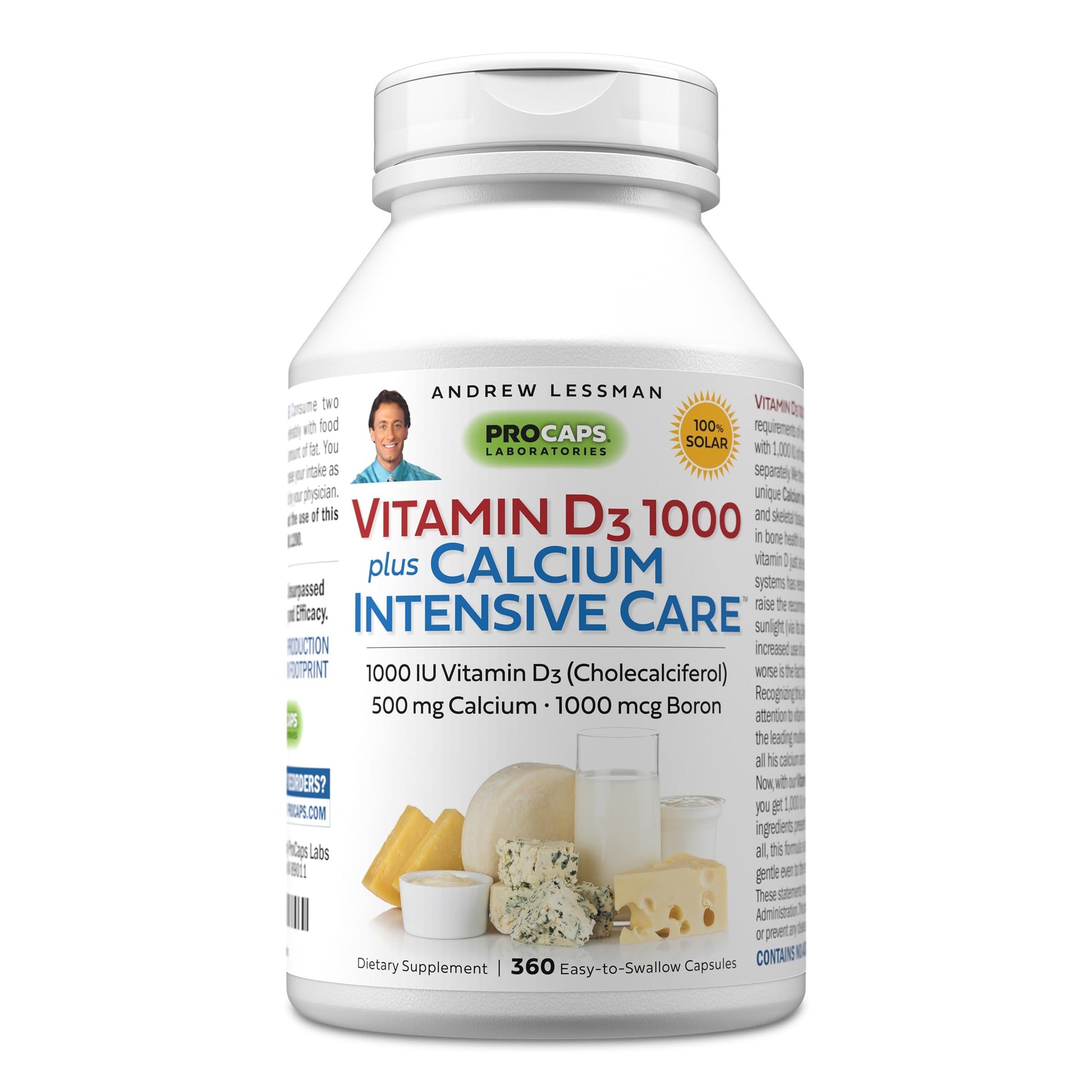 ANDREW LESSMAN Vitamin D3 1000 Plus Calcium Intensive Care Capsules, 360