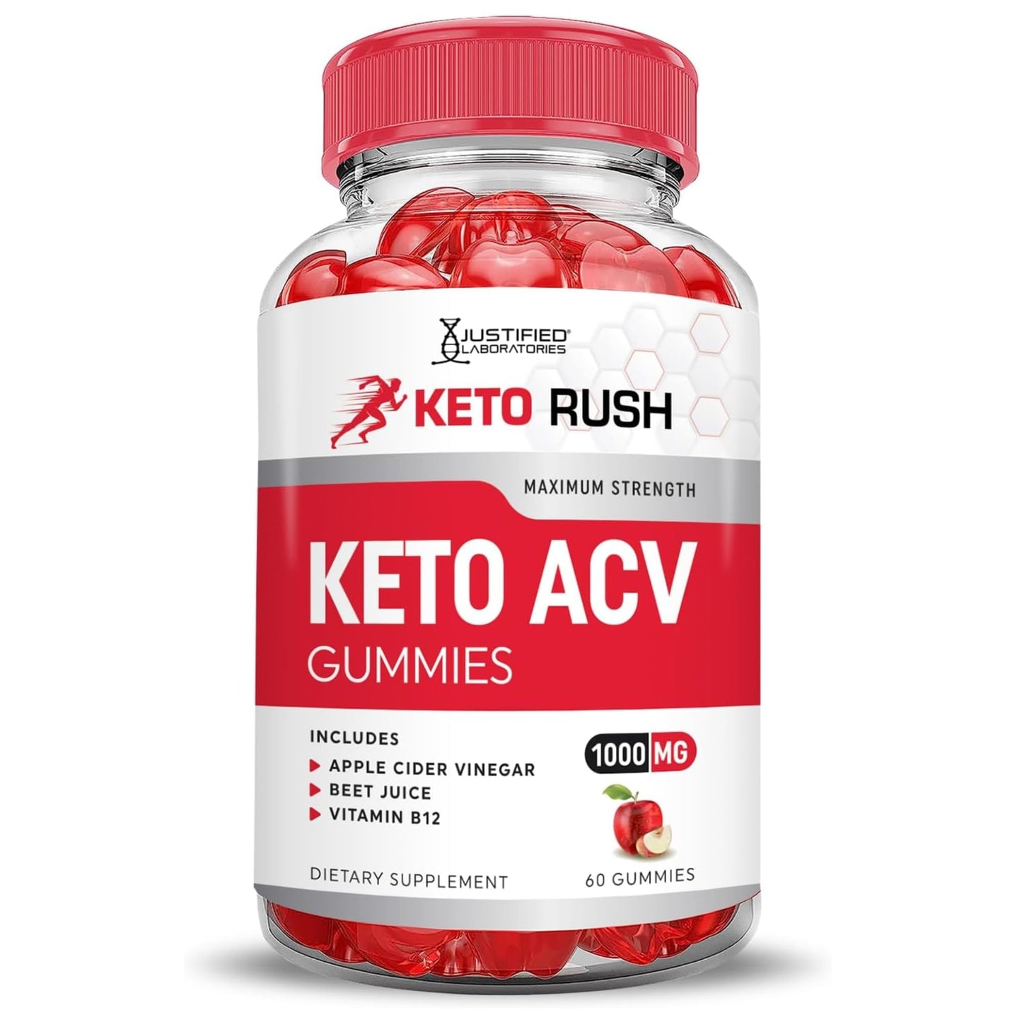 Justified Laboratories Keto Rush Keto ACV Gummies 60 Count