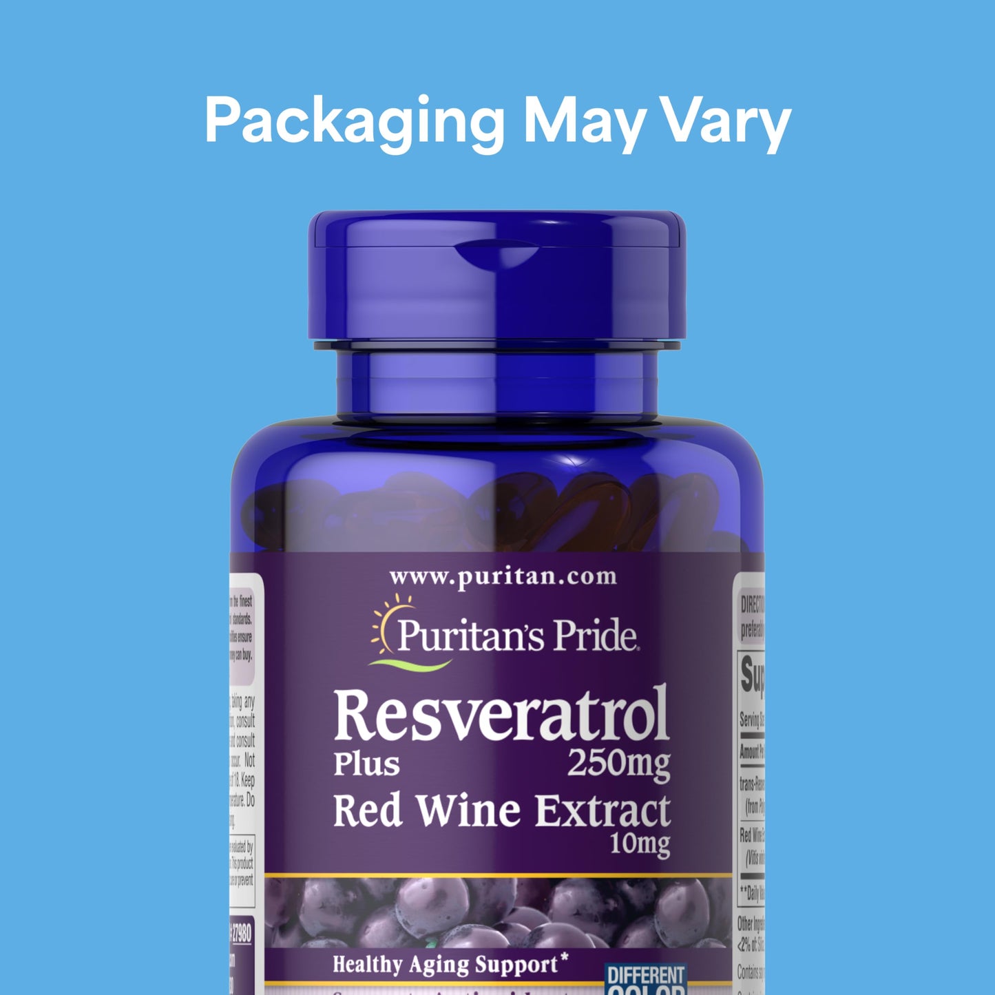 Puritan's Pride Premium Resveratrol Youth Guard 250mg Softgels, 60 Count