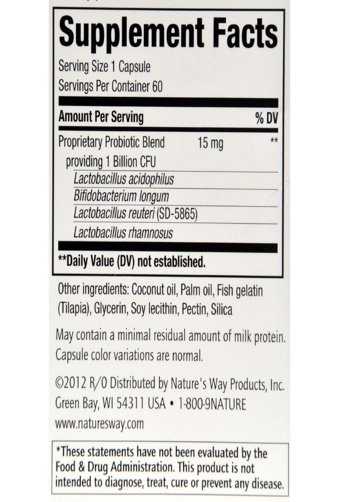 Nature's Way Primadophilus Reuteri Pearls Capsules 60