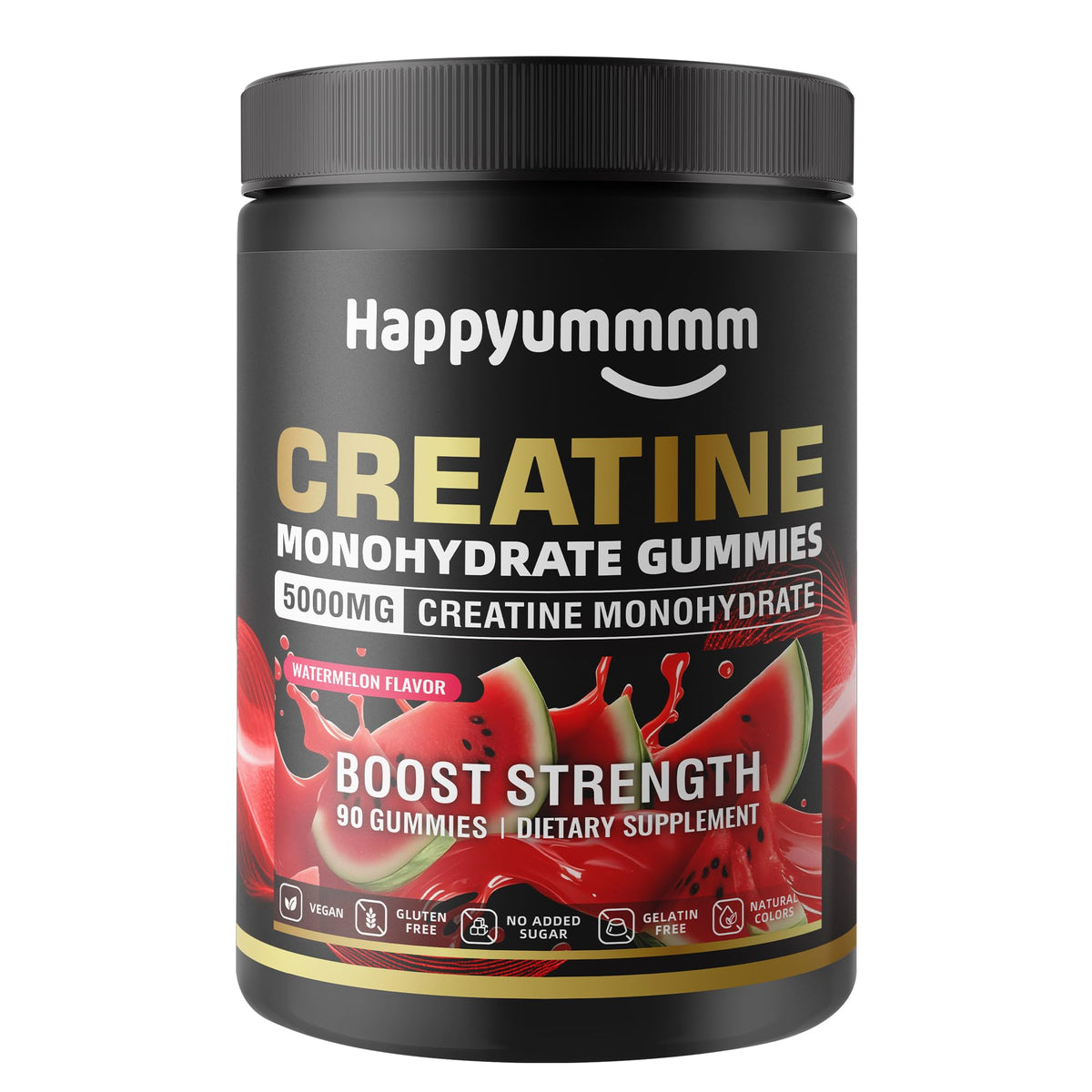 Creatine Monohydrate Gummies, NSF Certified, 5g Dose for Men & Women to Support Muscle, Strength, Recovery, Cognitive Health & Memory, Watermelon Flavor, 90 Gummies