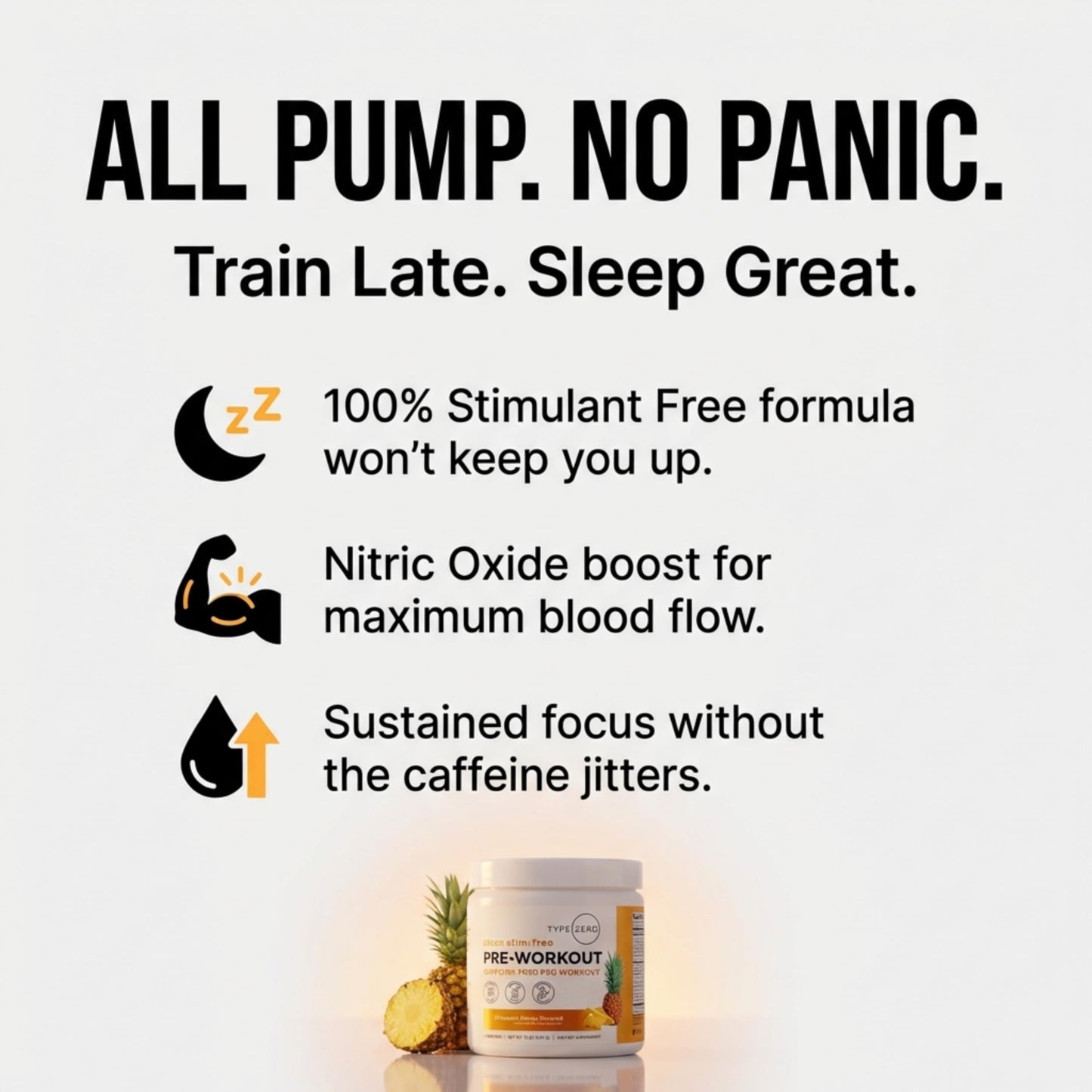 Type Zero Clean Stim Free Pre Workout Powder 10