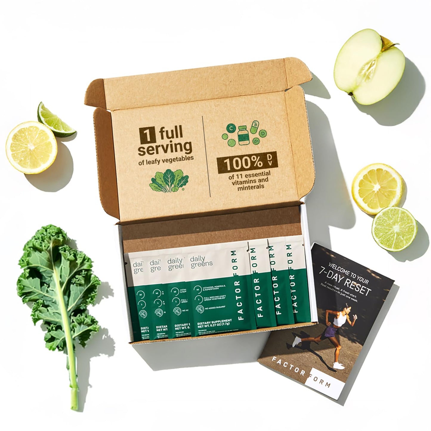 FACTOR FORM Daily Greens Superfood Powder 8.1 oz (Pack of 7)