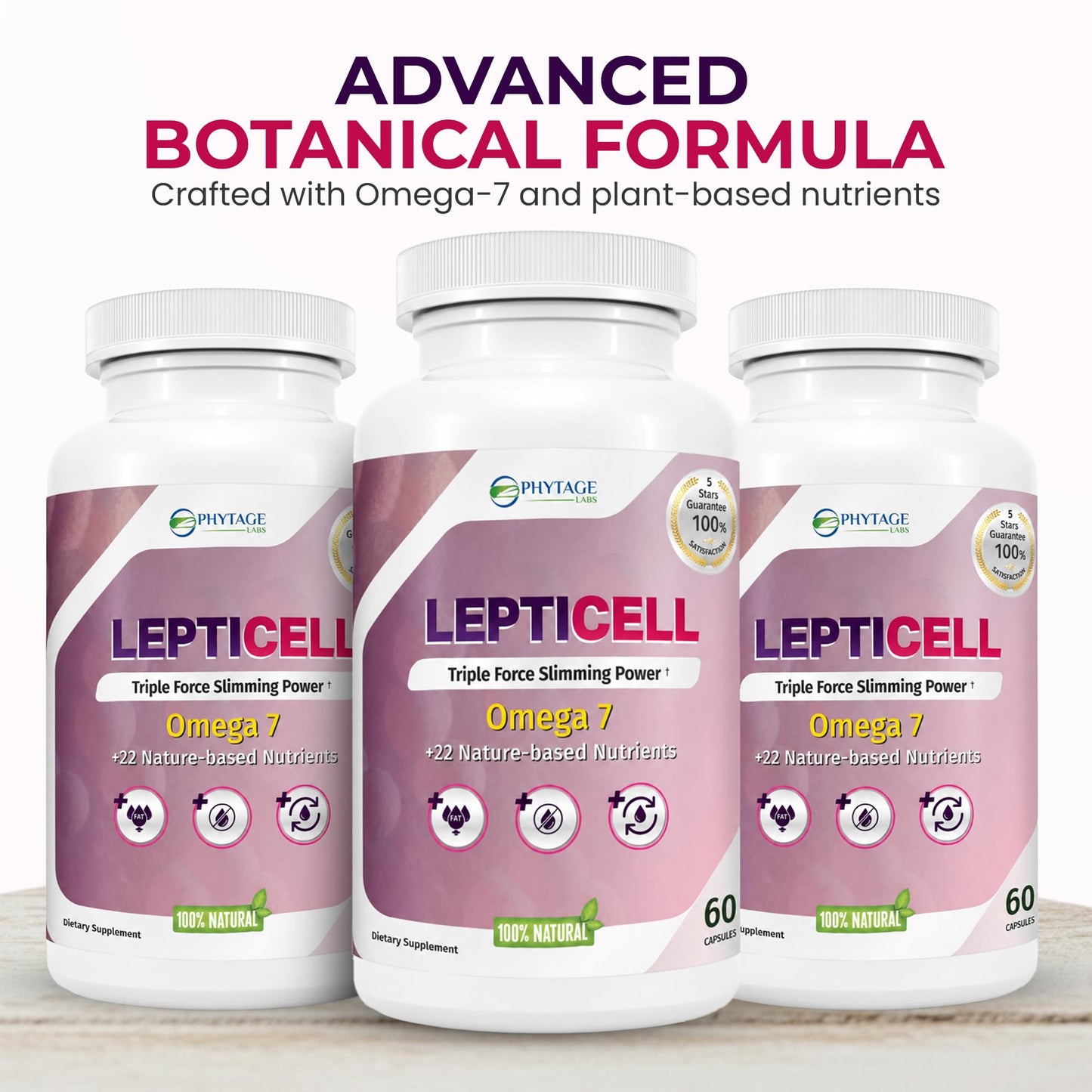 Phytage Labs LeptiCell Advanced Wellness Supplement with Damiana, Dong Quai, Omega-7s & Antioxidants – Supports Beauty from Within, 60 Capsules
