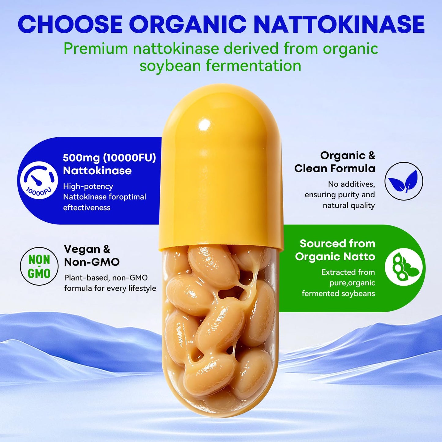 BIYODE Nattokinase 10000 FU Capsules, 120 Count