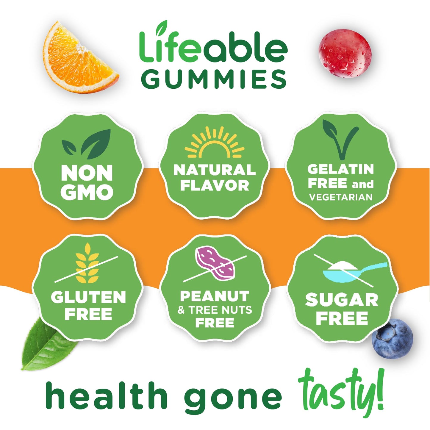 Lifeable Sugar Free Biotin Gummies 5000mcg Vitamin B7, 90 Gummies