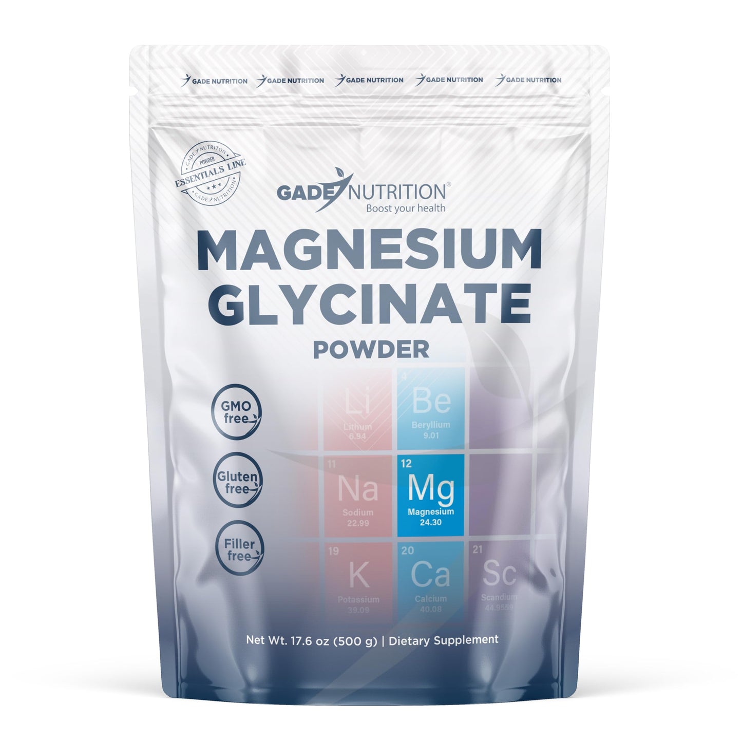 GADE NUTRITION BOOST YOUR HEALTH Pure Magnesium Glycinate Powder, 17.6 oz