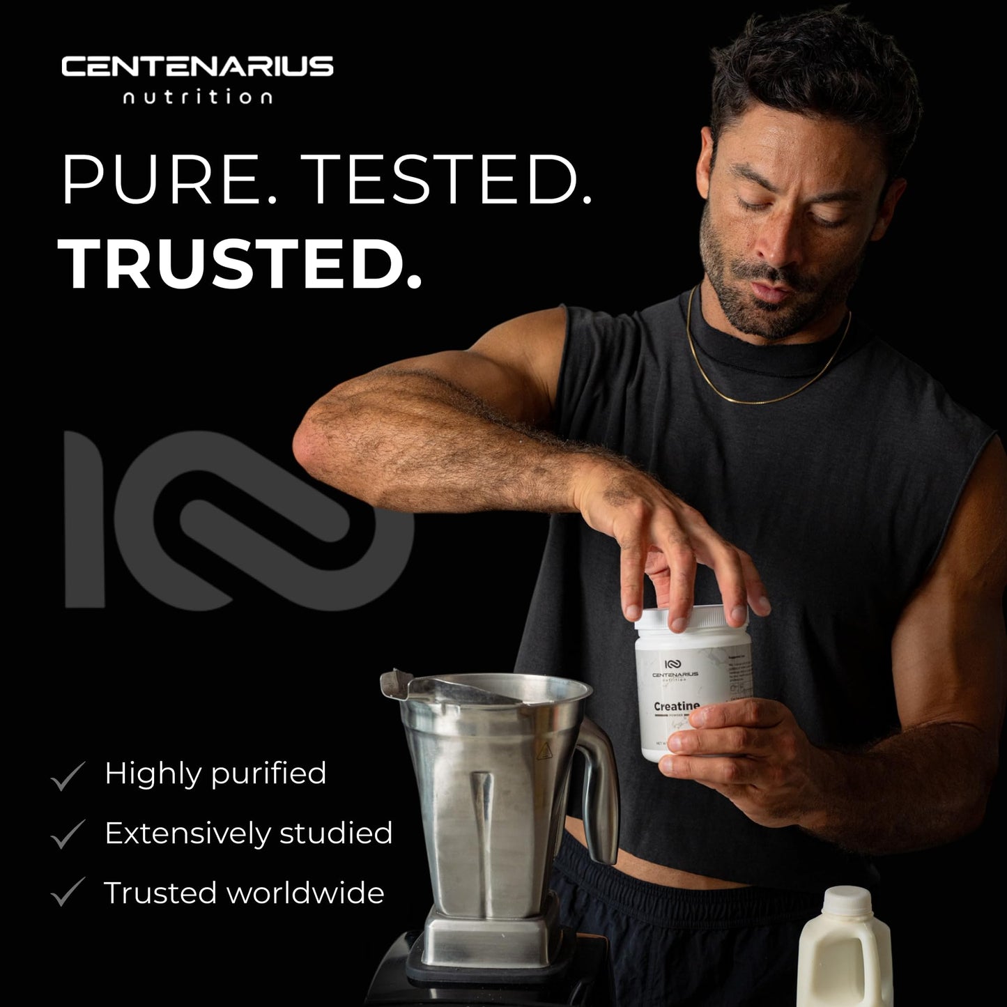 Centenarius Nutrition Creapure Creatine Monohydrate Powder, 10.6 Ounce