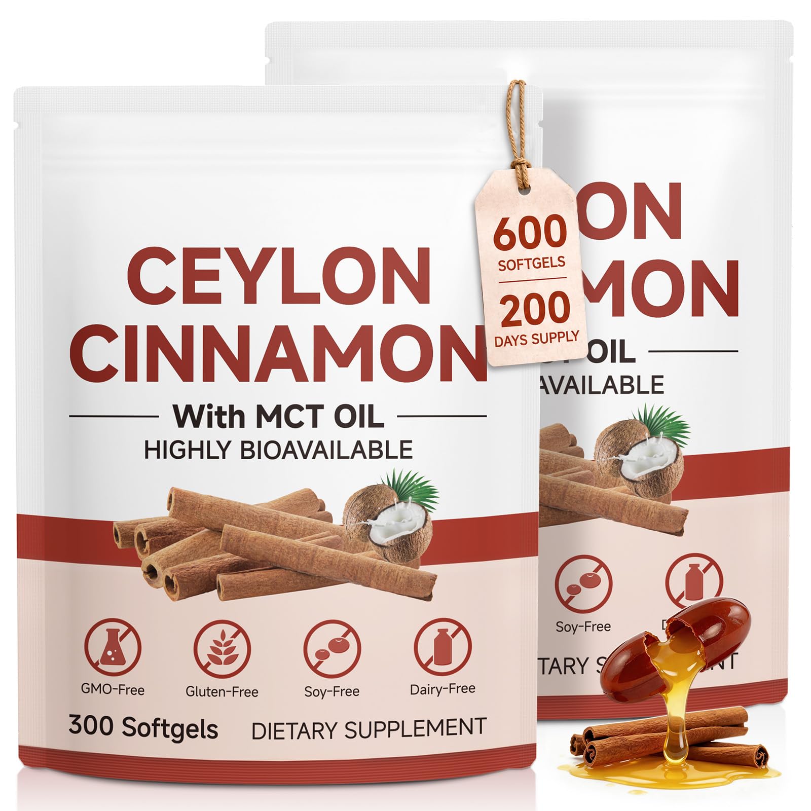 Nutre Forte Organic Ceylon Cinnamon Softgels, 300