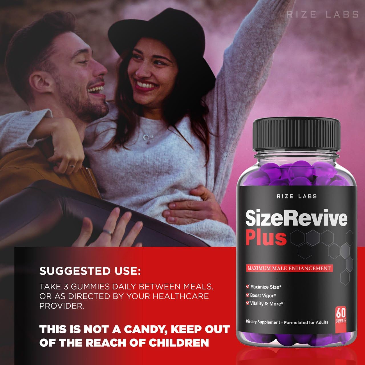 Rize Labs Revive Plus Gummies for Men, 60 Count