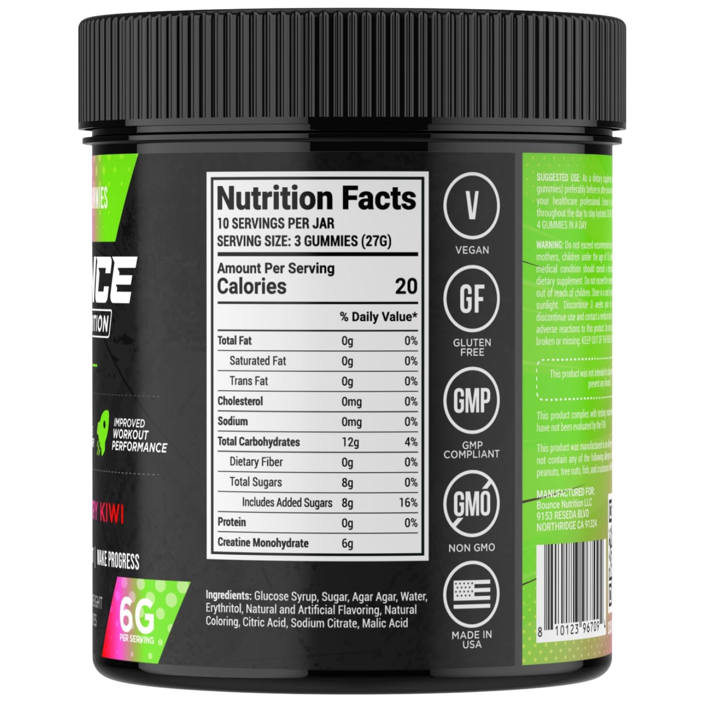 Bounce Pro Creatine Monohydrate Gummies, 30 Count