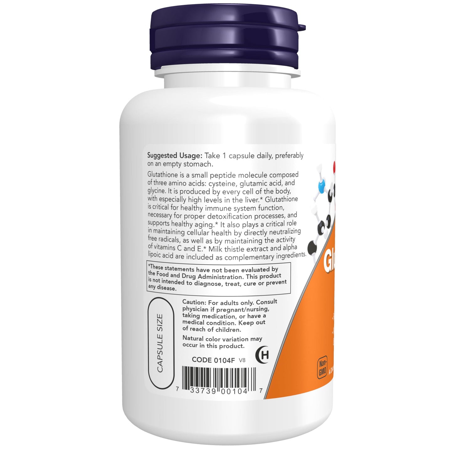 NOW Foods Glutathione 500 mg with Milk Thistle Extract & Alpha Lipoic Acid Capsule, 60 Count
