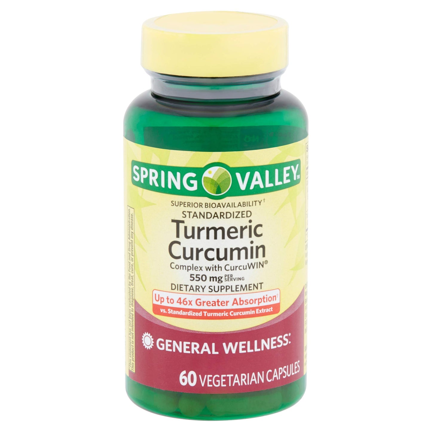 Spring Valley Turmeric Curcumin 550 mg Capsules, 60 Capsules