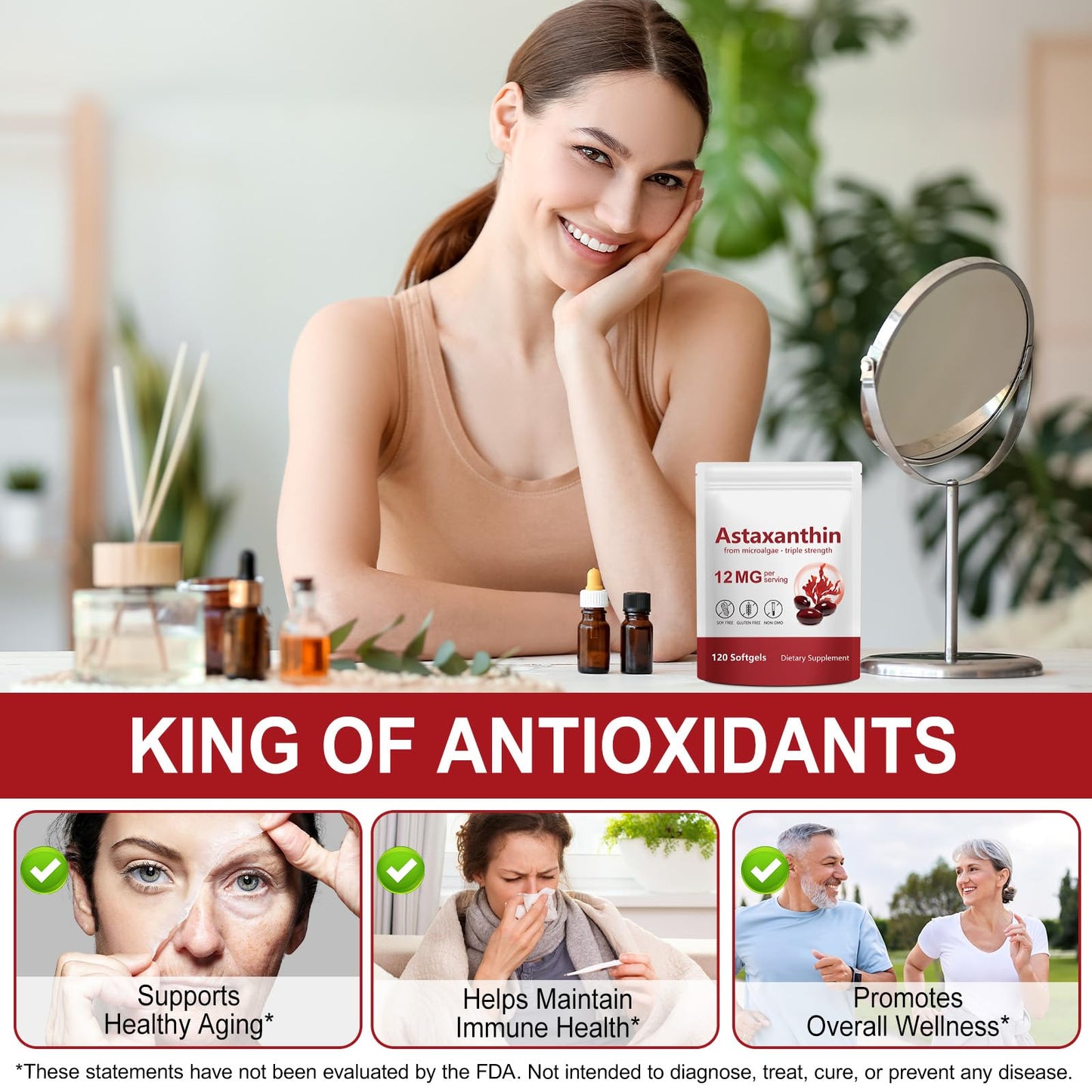 Generic Astaxanthin Supplements Capsules 240 Count