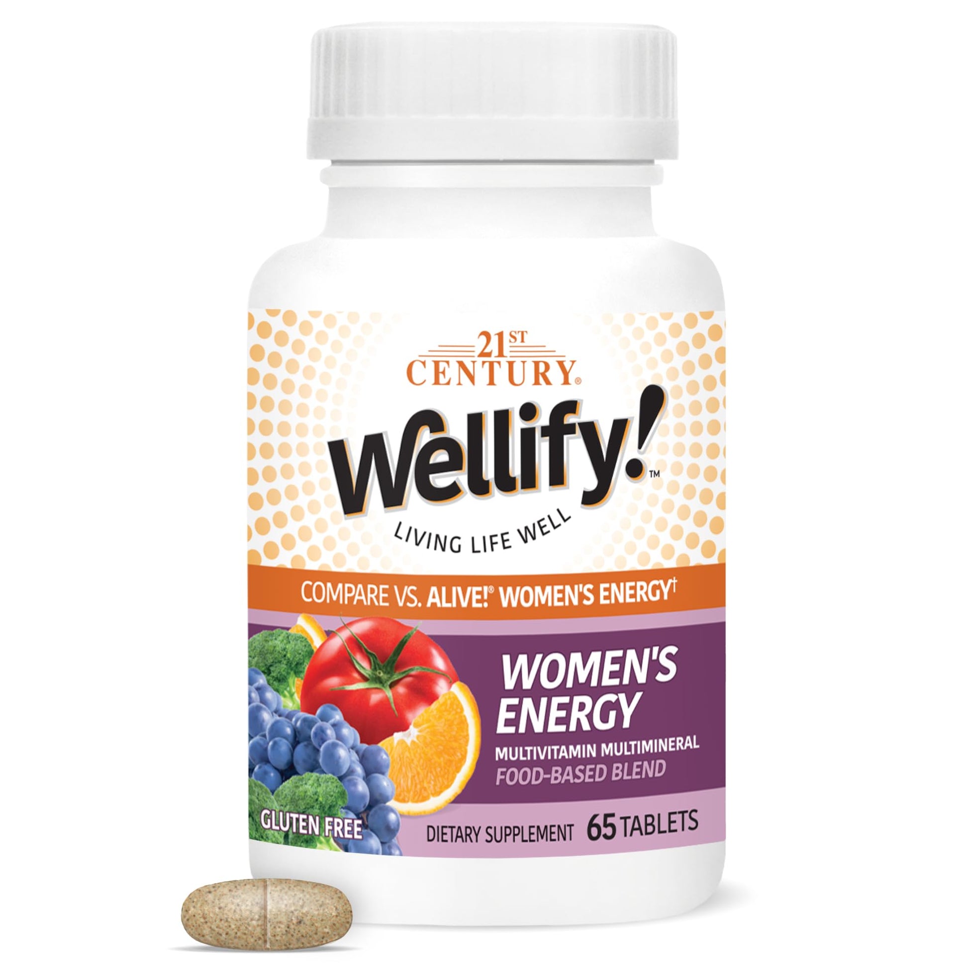 21st Century Wellify Women's Energy Multivitamins with Minerals Tablets, 65 Count