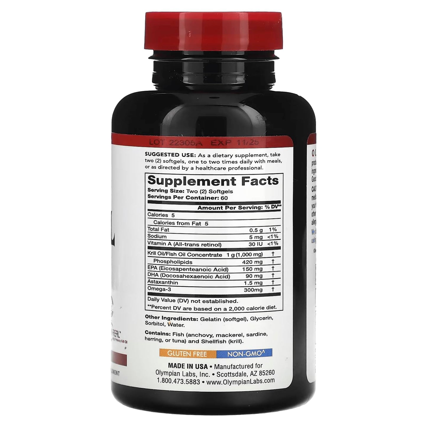 Olympian Labs Krill Oil Softgels 120 Count