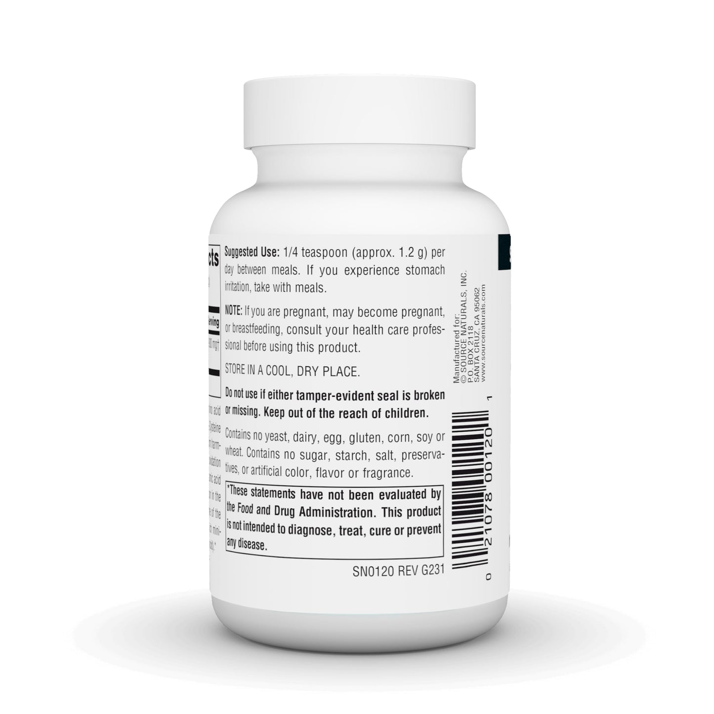 Source Naturals L-Cysteine Free-Form Powder 3.53 Ounce