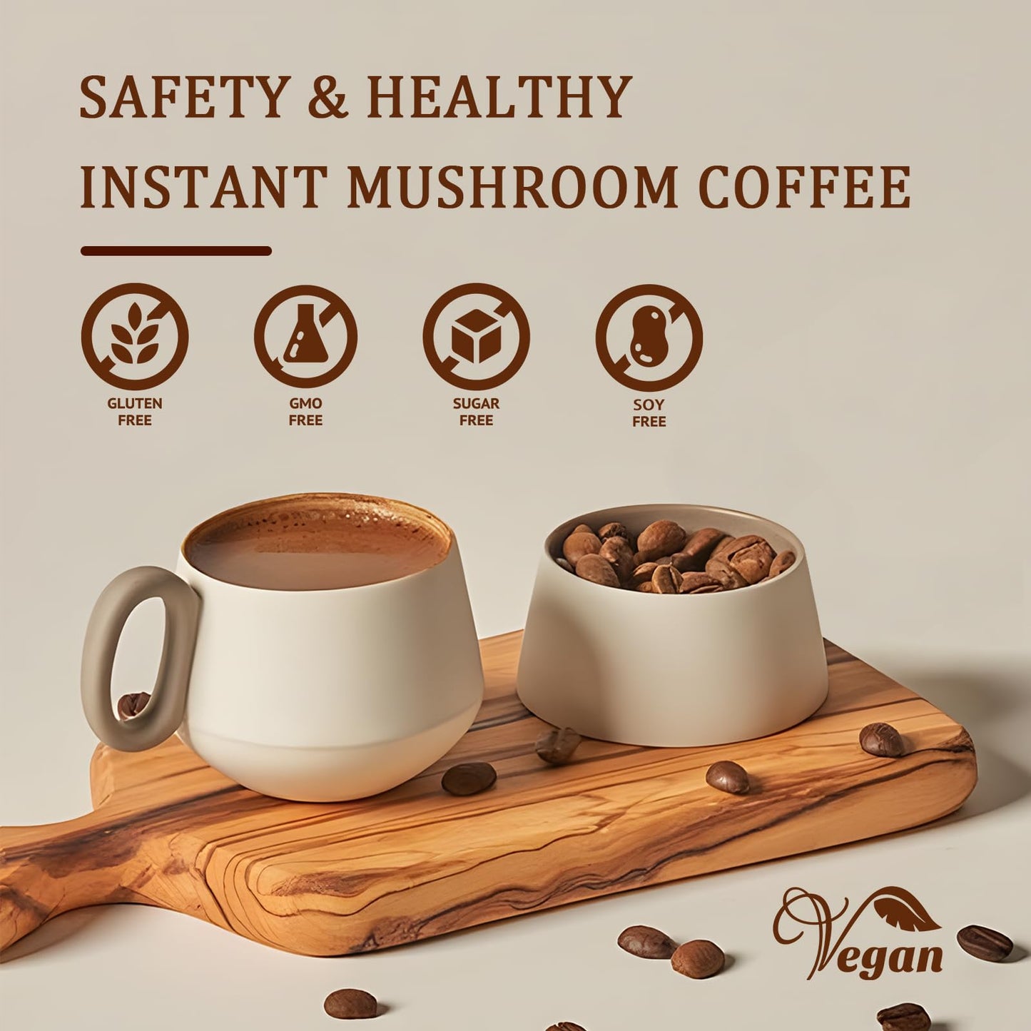 TAOTERS Mushroom Coffee Powder, 9.5 oz