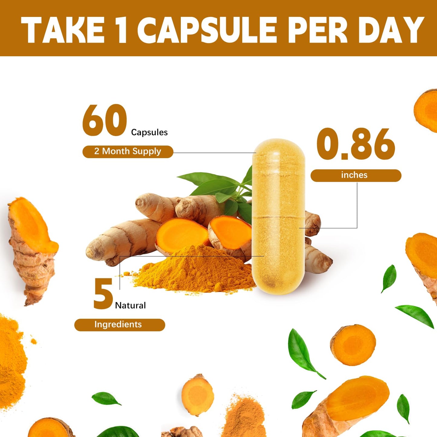 YMINGKJ Turmeric Curcumin Supplement with Black Pepper & Bioactive Botanicals, Turmeric, Ginger, Berberine, Ceylon Cinnamon Capsules 120