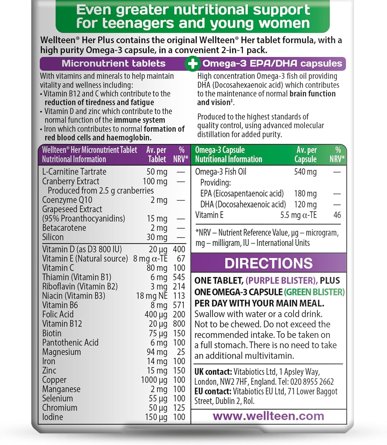 Generic Well Teen Her Plus Omega-3 Capsule 1 Count