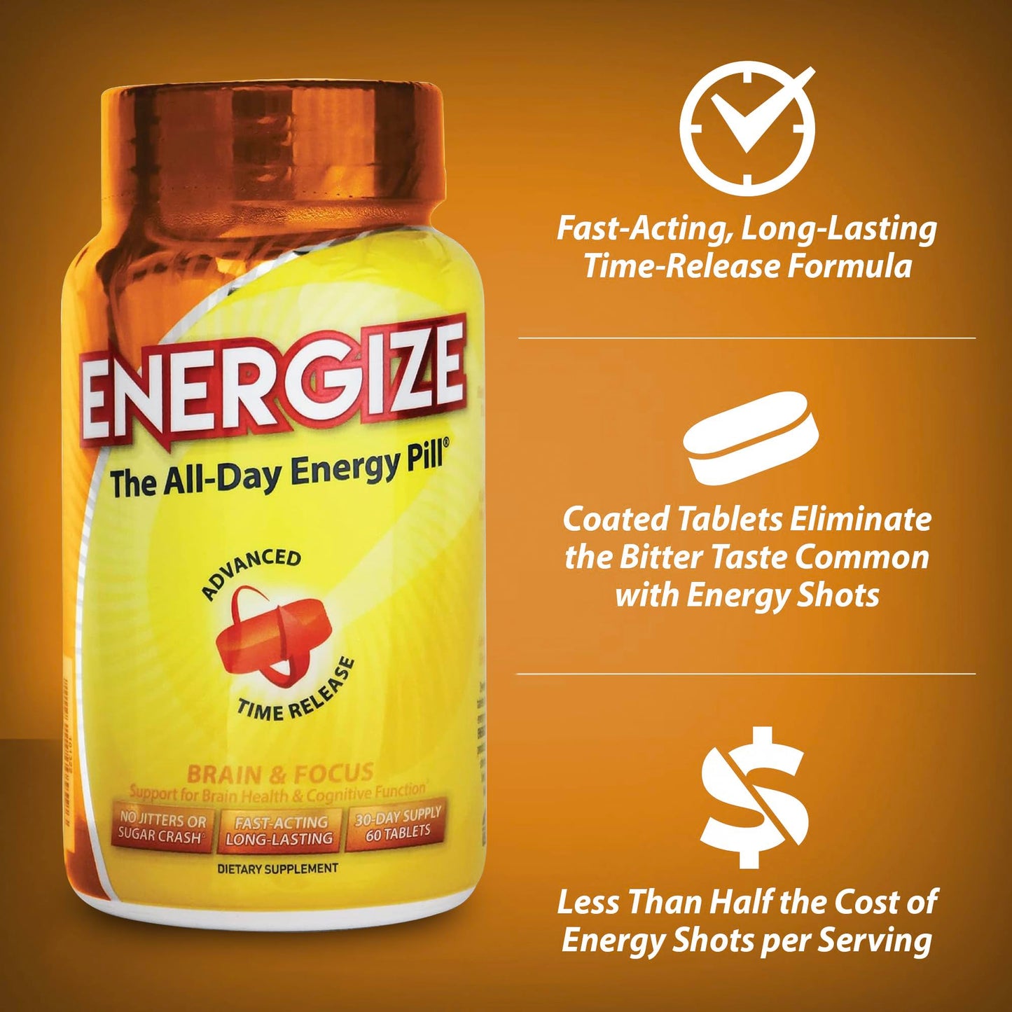 iSatori Energize Extra Strength & Brain Focus Caffeine Tablets, 120