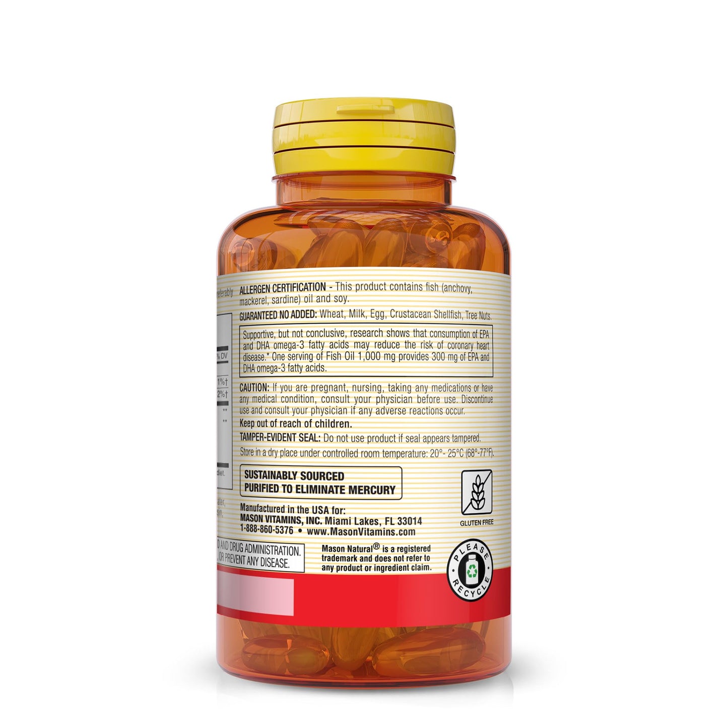 Mason Natural No Burp Fish Oil Softgels, 300 Softgels