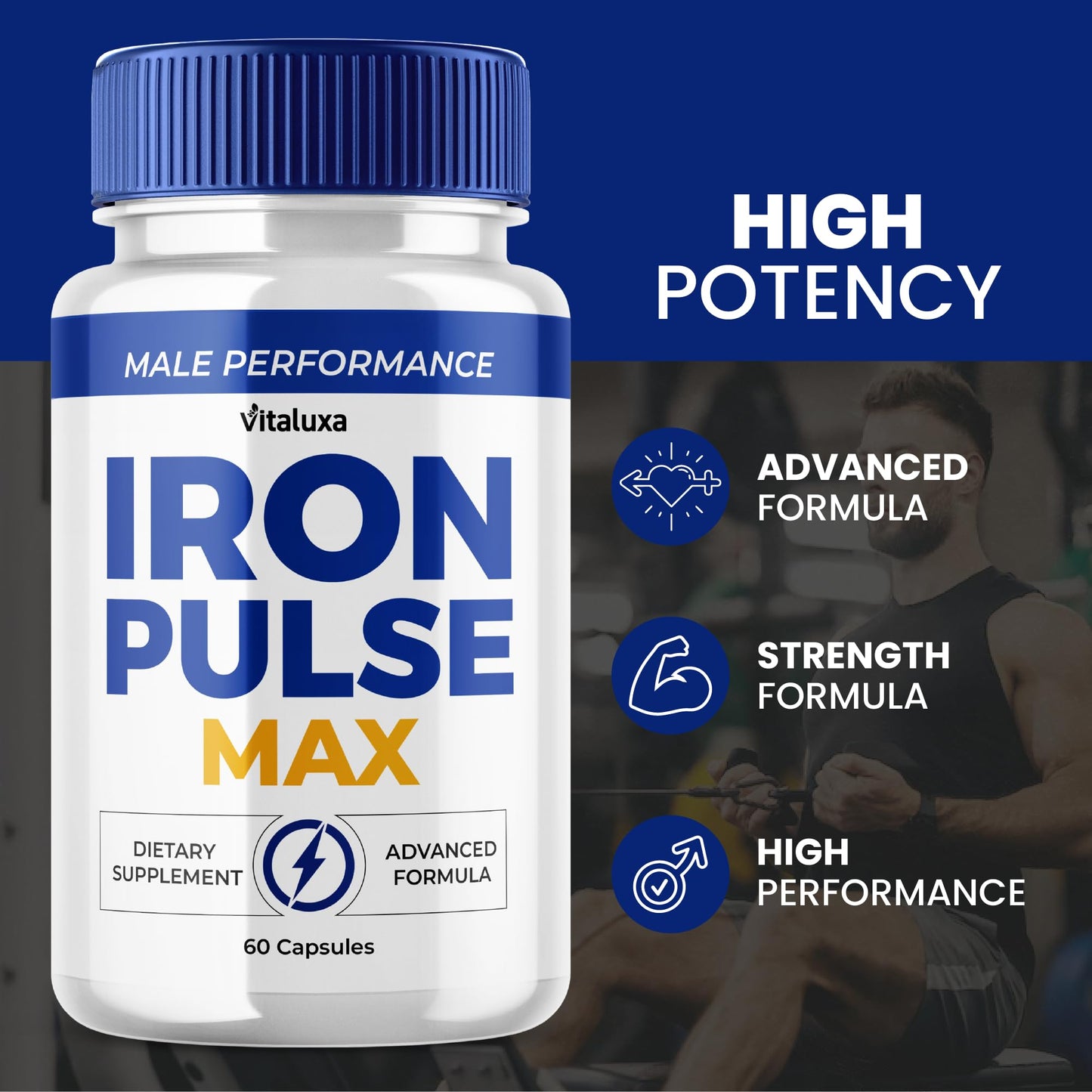 Vitaluxa Iron Pulse Max Capsules, 60 Count