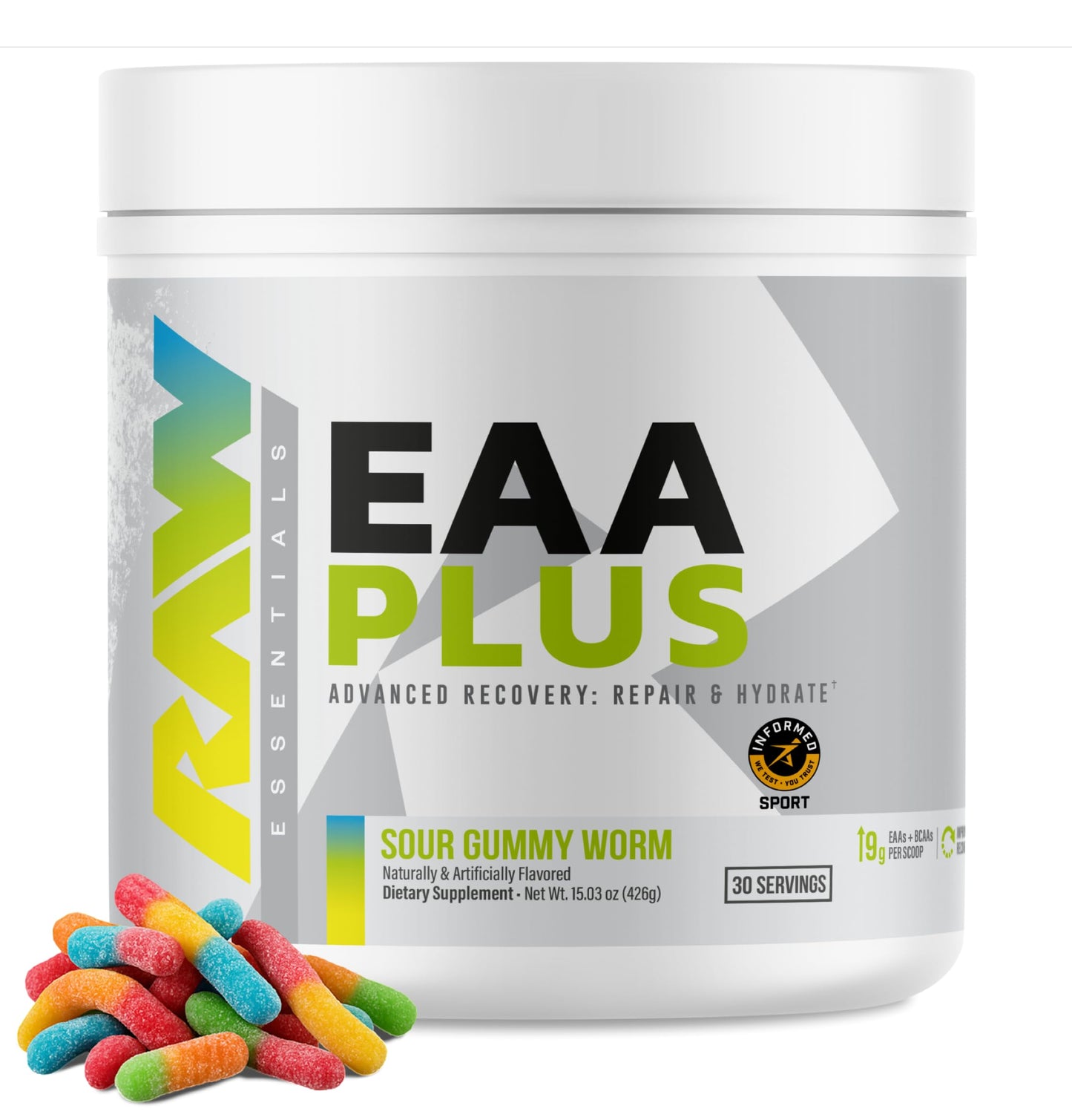 RAW EAA Plus Amino Acids Powder 15.03 Ounce