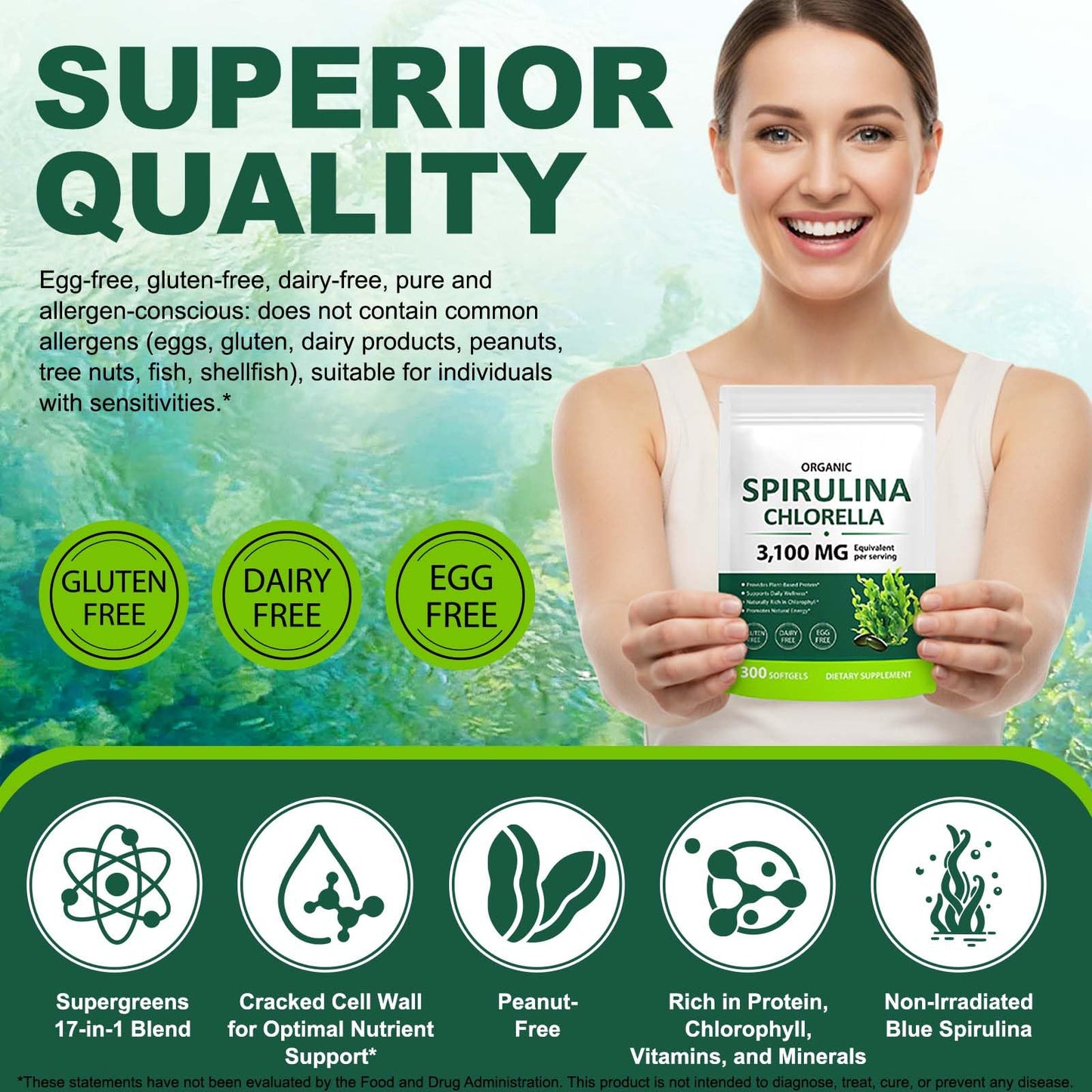 VOGSIG Spirulina Chlorella Softgels 300