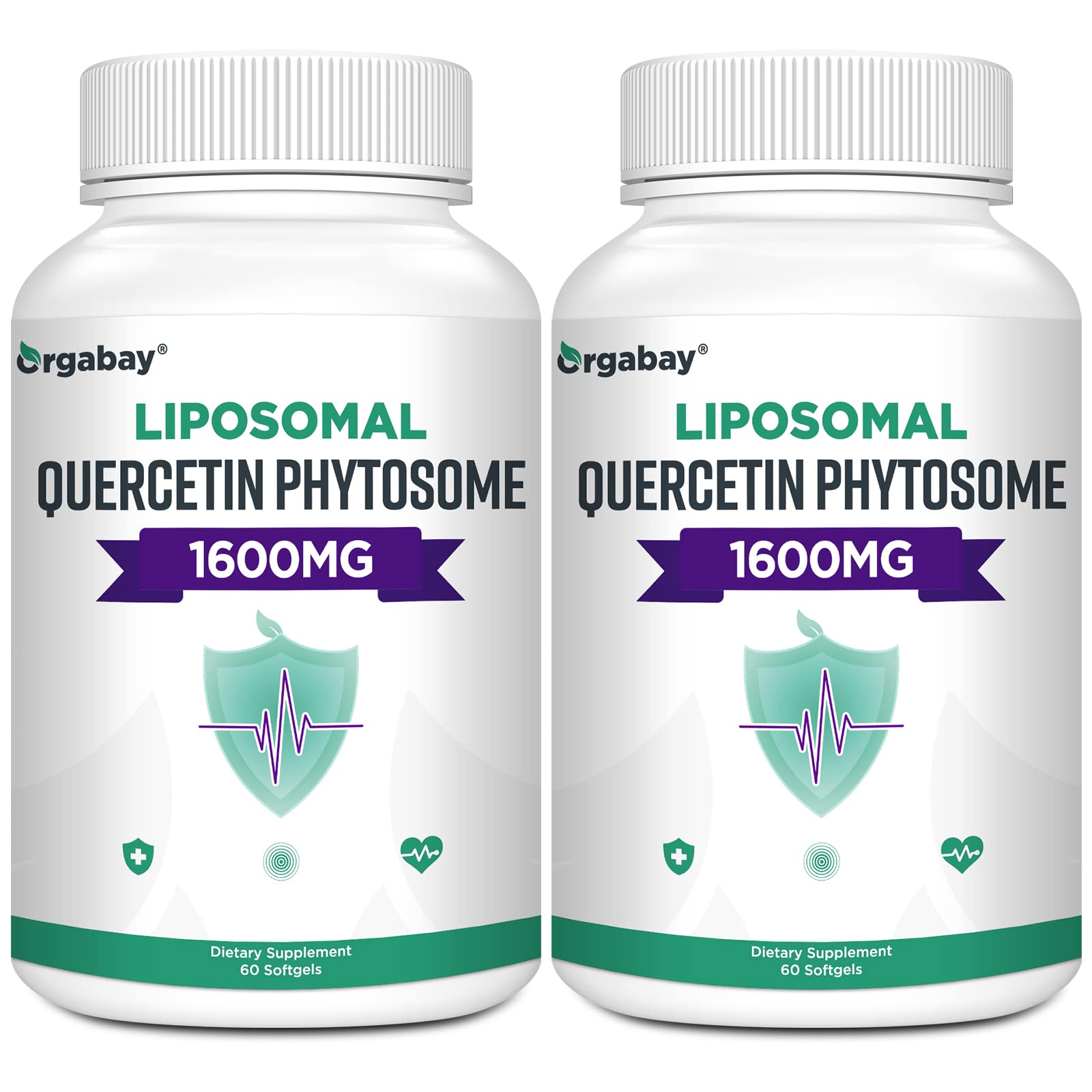 Orgabay Liposomal Quercetin Phytosome 1600 mg Softgels, 120 Count