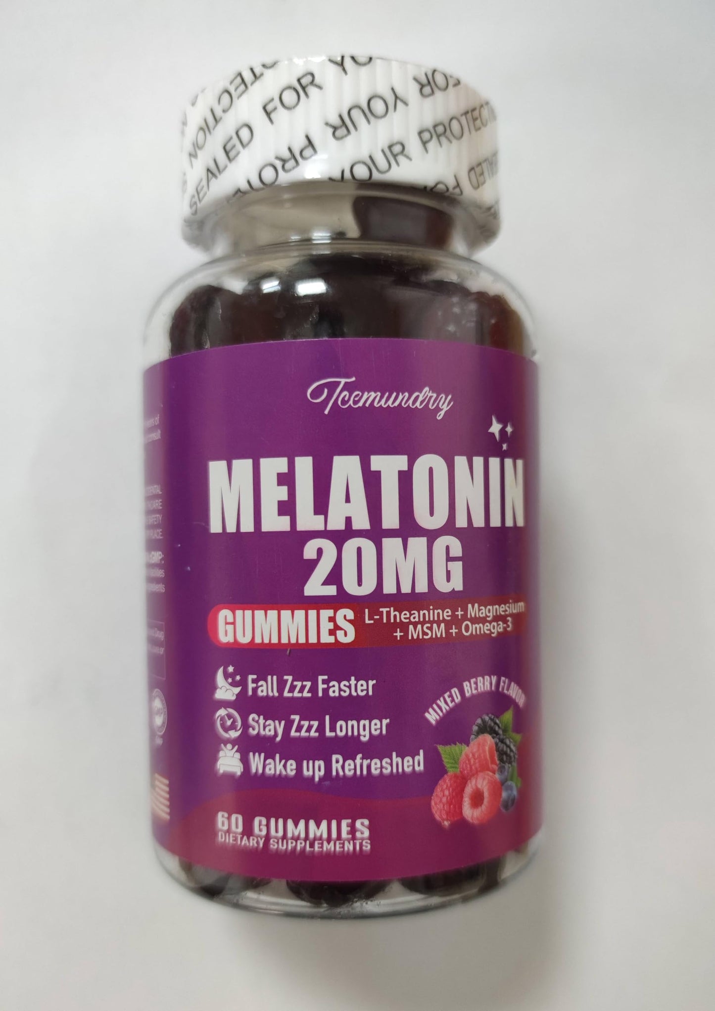 Tcemundry Melatonin Gummies 20mg for Adults Maximum Strength, 60 Gummies