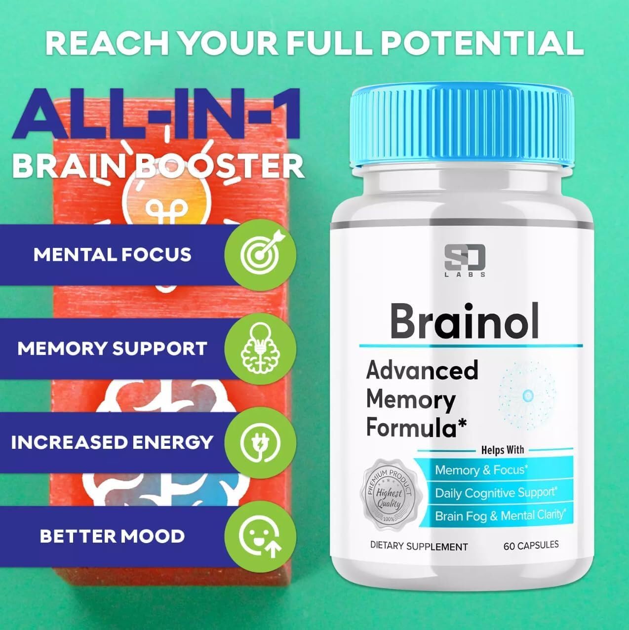 Generic Brain-ol Advanced Memory Formula 180 Capsules