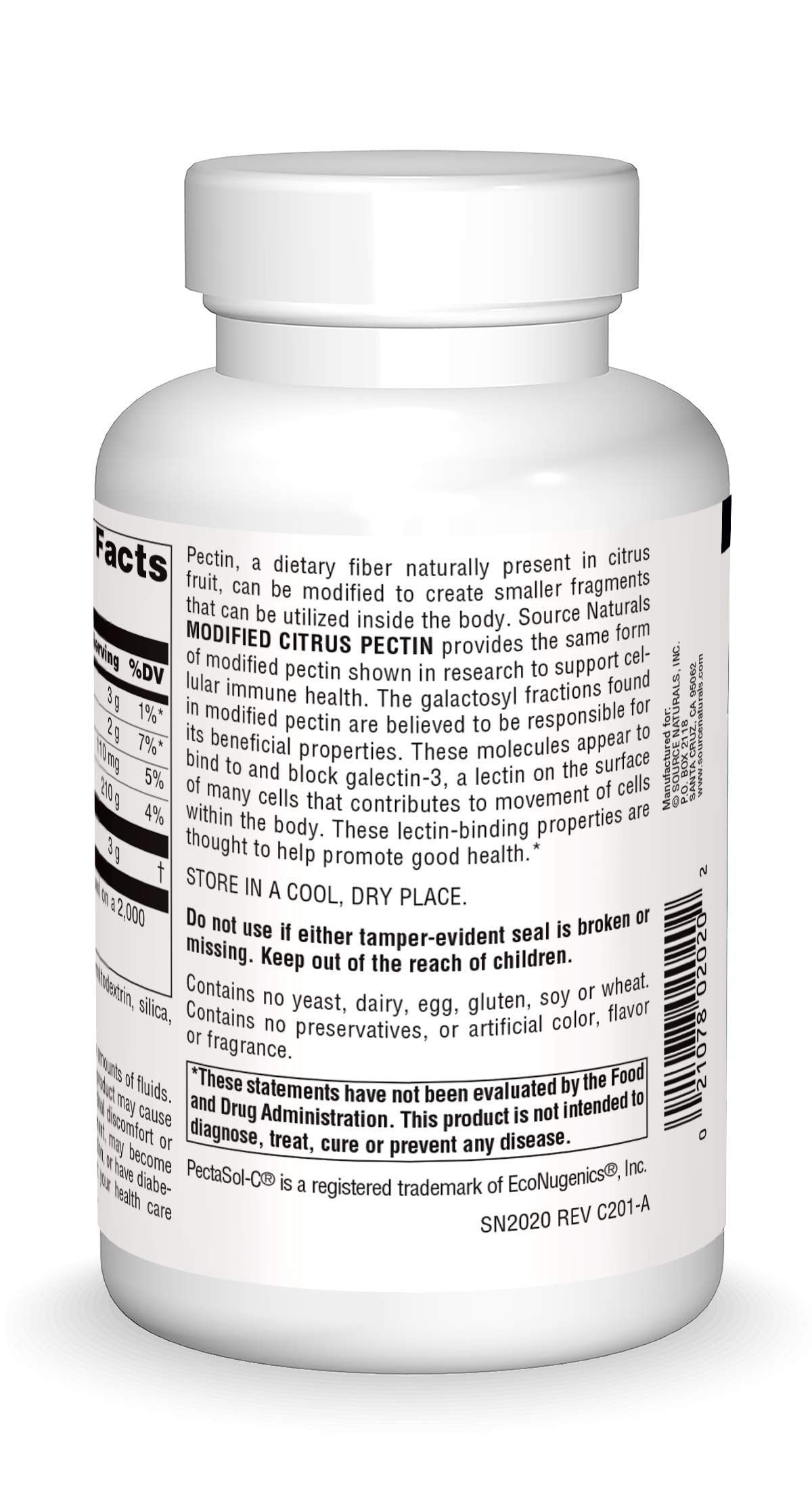 Source Naturals PectImmune Modified Citrus Pectin For Cellular Immune Health 750 mg 120 Capsules