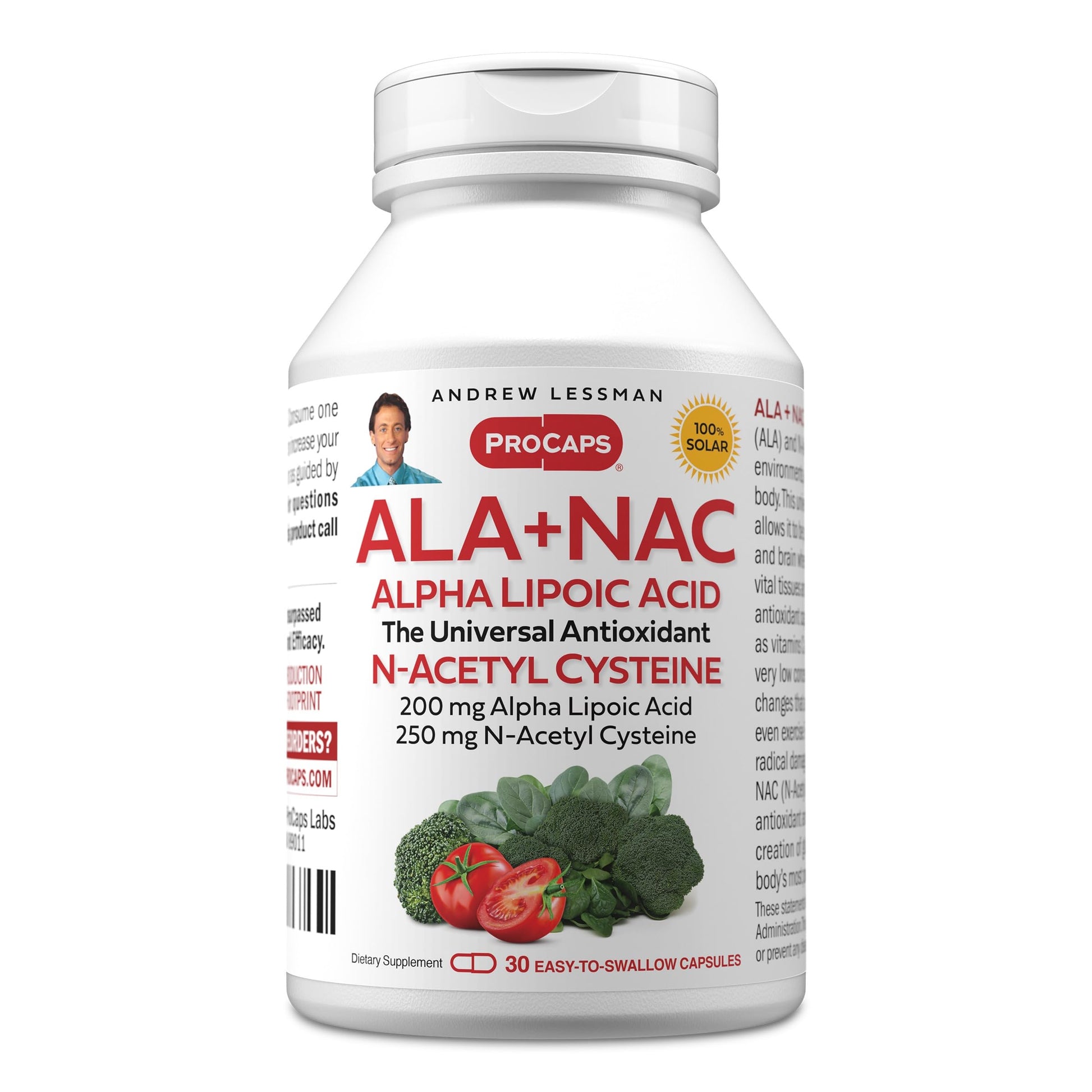 ANDREW LESSMAN ALA + NAC Alpha Lipoic Acid with N-Acetyl-Cysteine, 30 Capsules