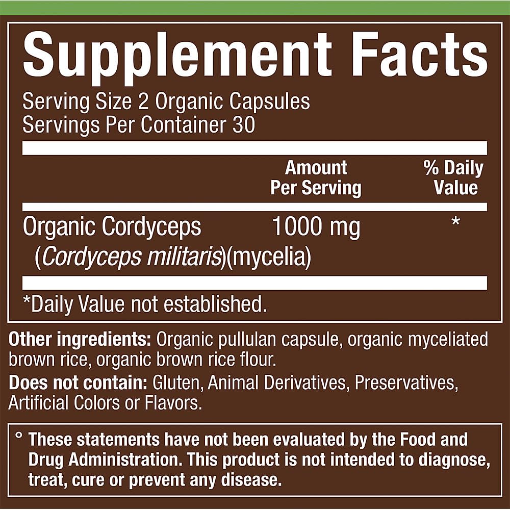 plnt Cordyceps Capsules 60 Count