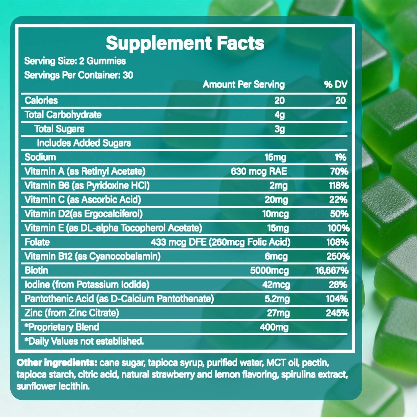 YKSDQ Hair Revive Gummies with Sea Moss & Pearl Powder, 60 Count
