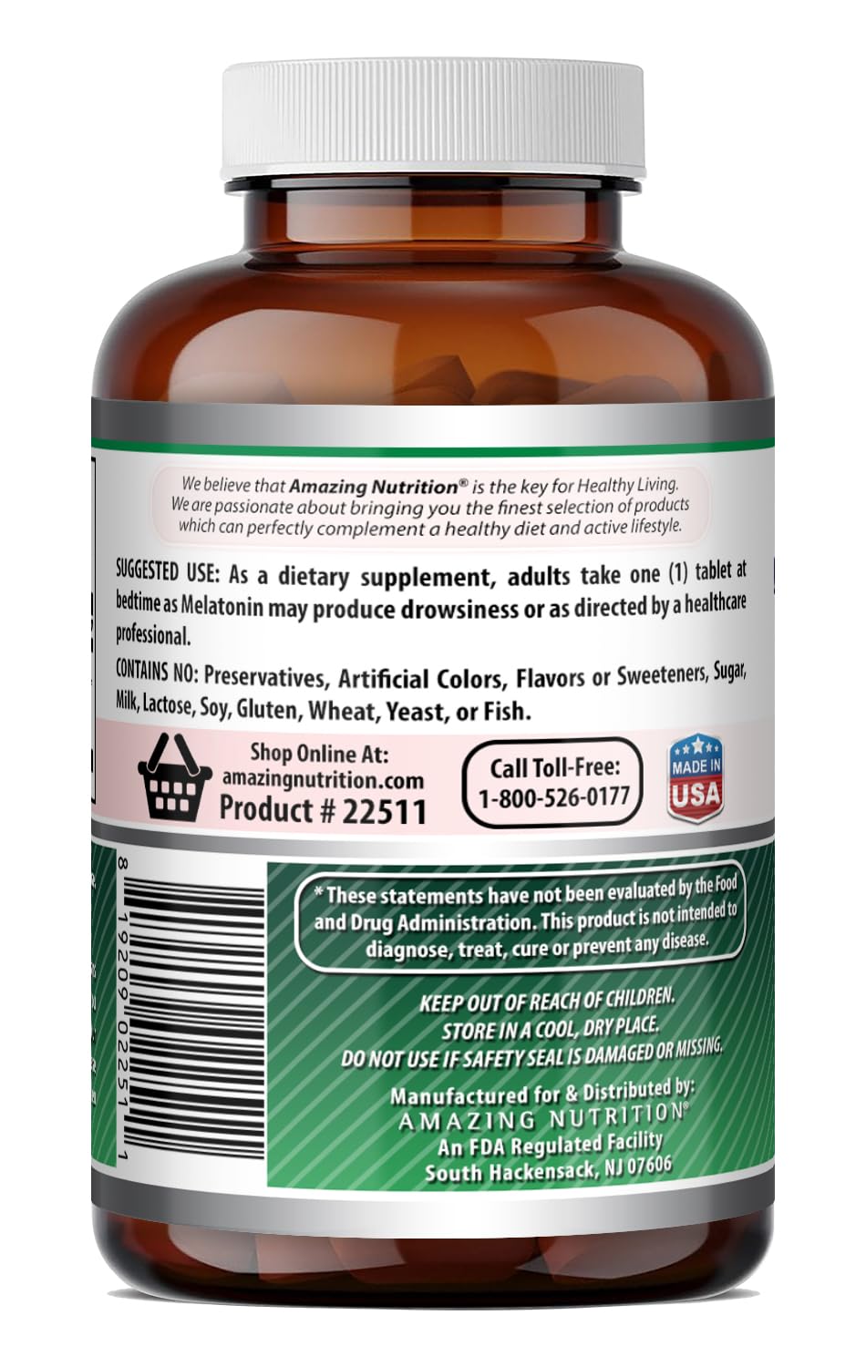Amazing Nutrition Melatonin 10mg Tablets 360 Tablets