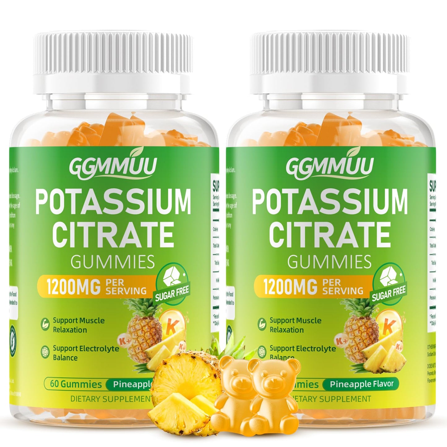 GGMMUU Potassium Citrate Gummies 1200mg 120 Count