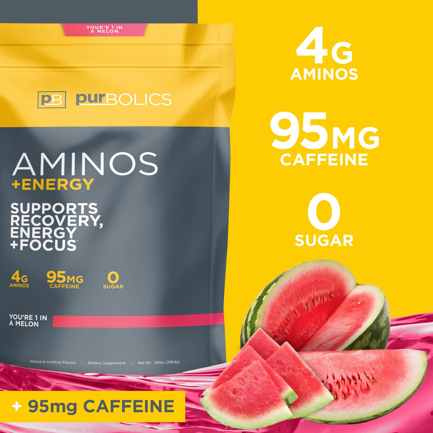 Purbolics Aminos + Energy Powder, 10.08 oz