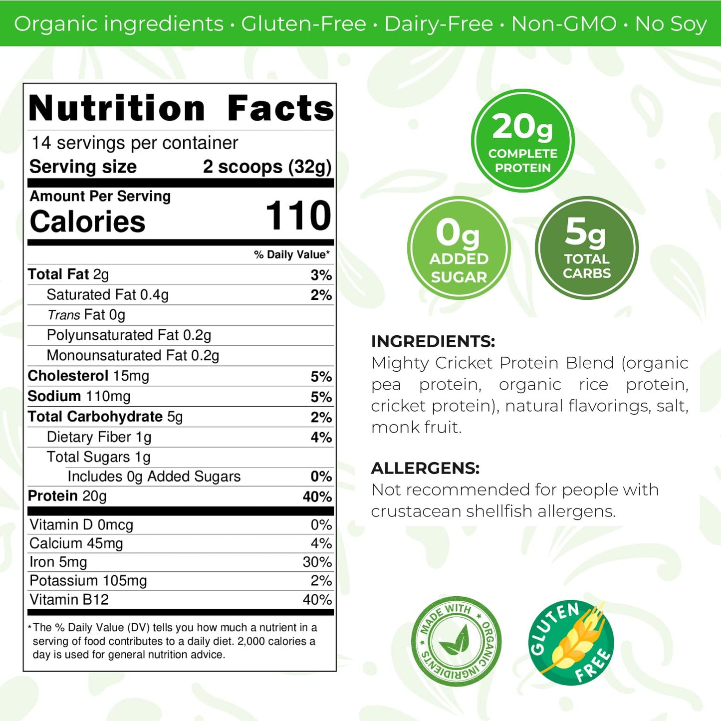 Mighty Cricket Protein Powder 16