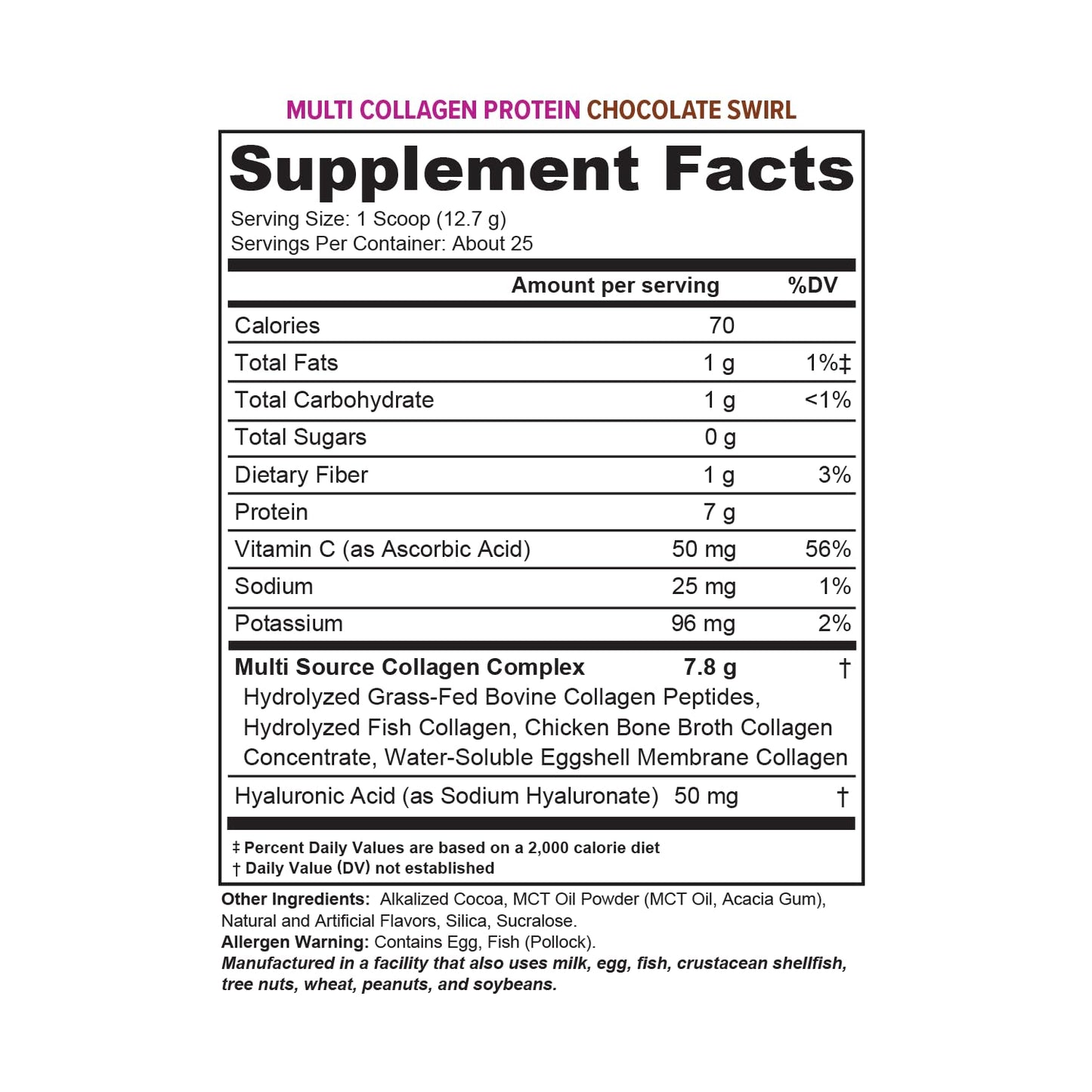 Vitauthority Multi Collagen Peptides Powder Chocolate 11.15 Ounce