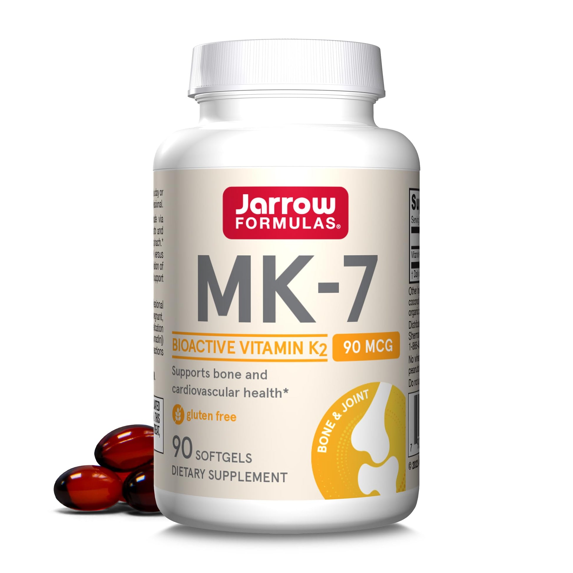 Jarrow Formulas MK-7 90 mcg Bioactive Form of Vitamin K2 Softgels 90