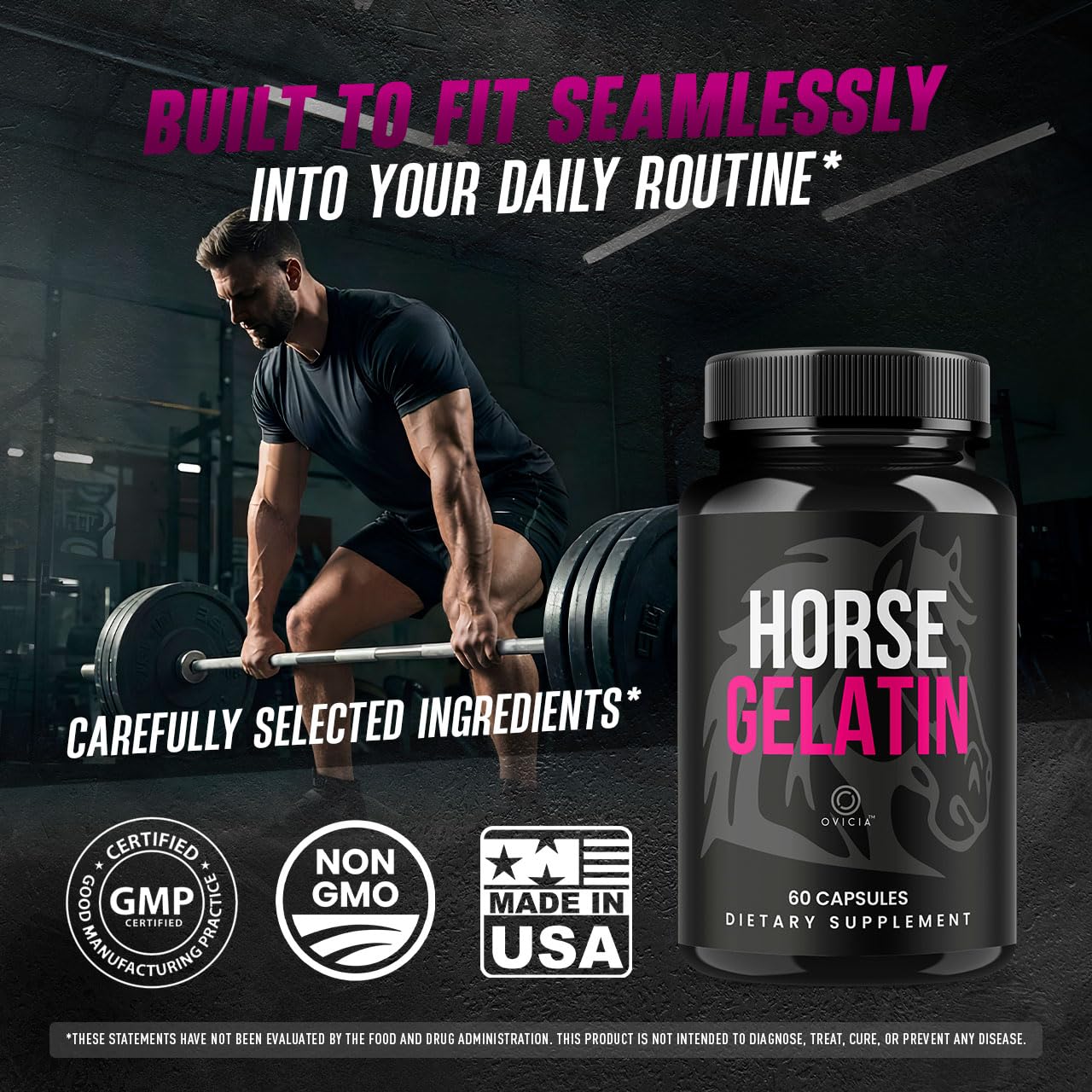 OVICIA Horse Gelatin Capsules 300 Capsules